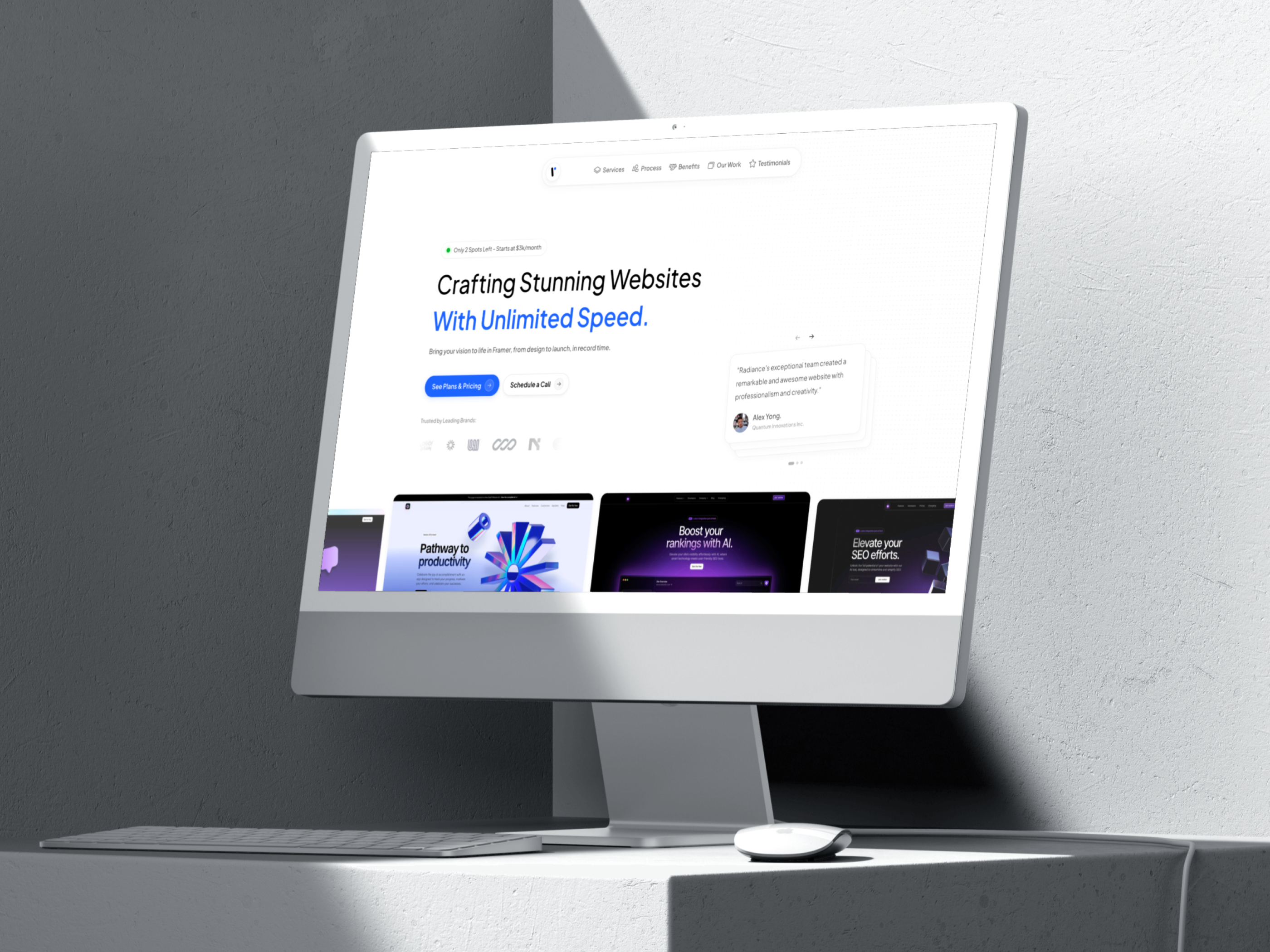 现代专业 SaaS 产品官网设计灵感，SaaS、设计工作室 Framer 网站模板详情图 1