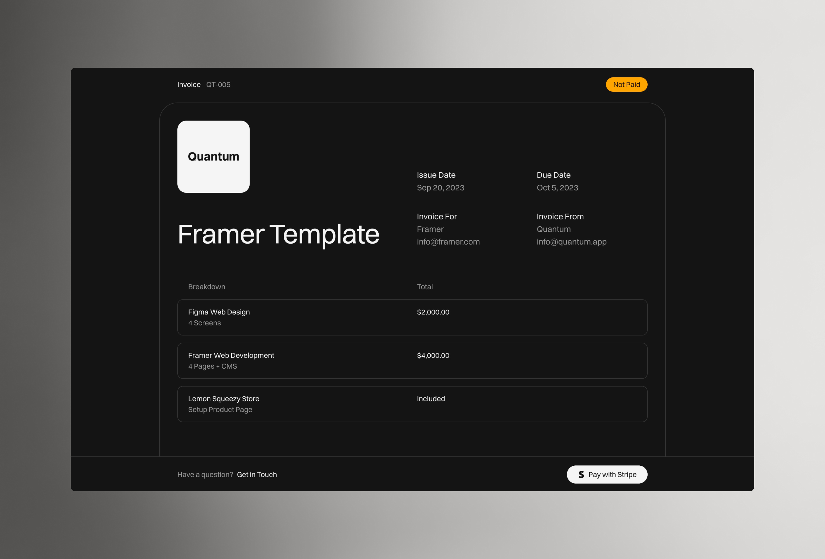 高级暗黑黑白极简 SaaS 产品官网设计灵感，金融科技、SaaS Framer 网站模板详情图 4