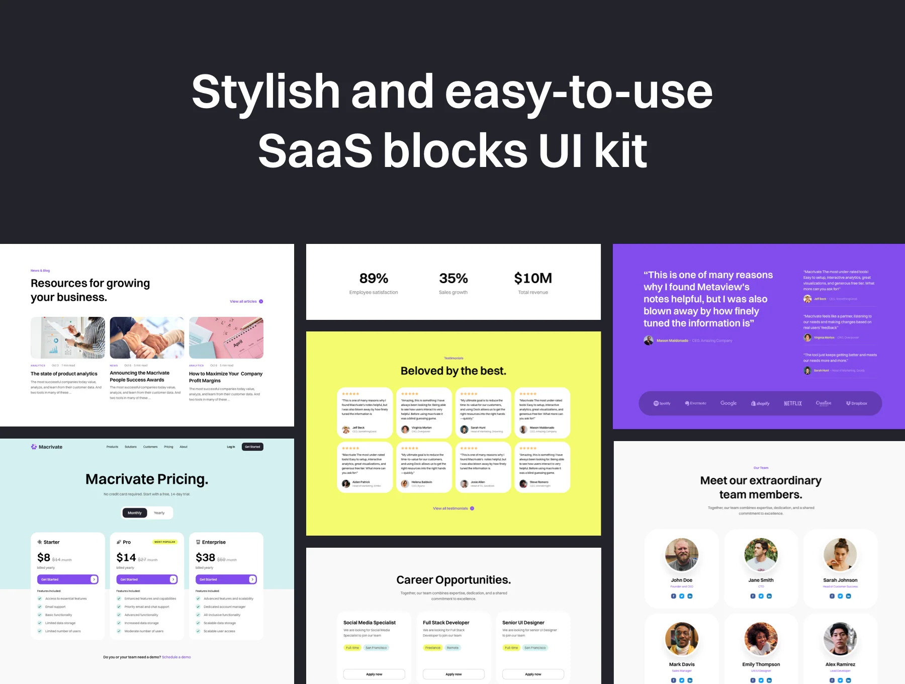 SaaS 区块 UI 套件详情图 2