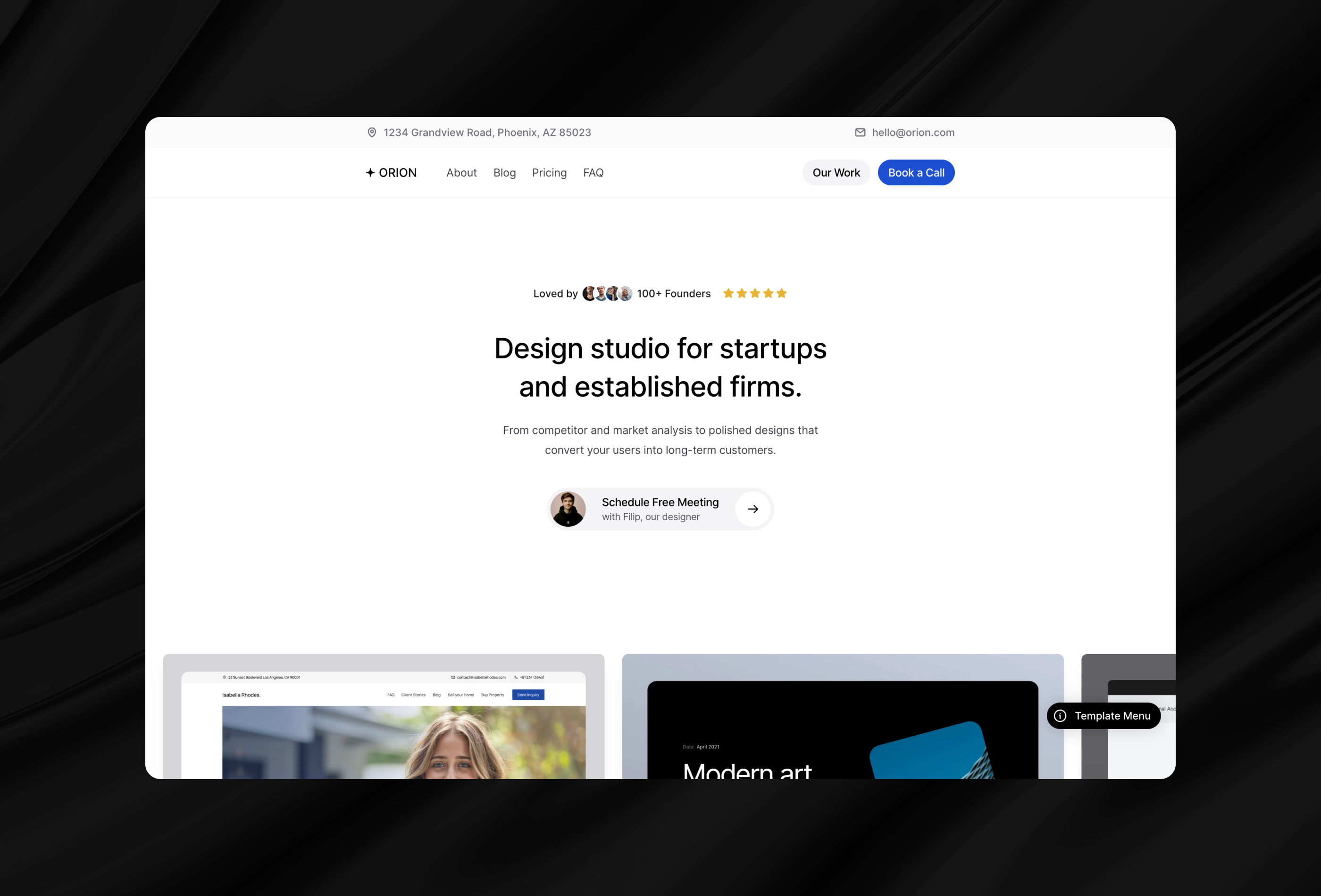 创意机构官网设计灵感，博客内容、设计工作室 Framer 网站模板详情图 2