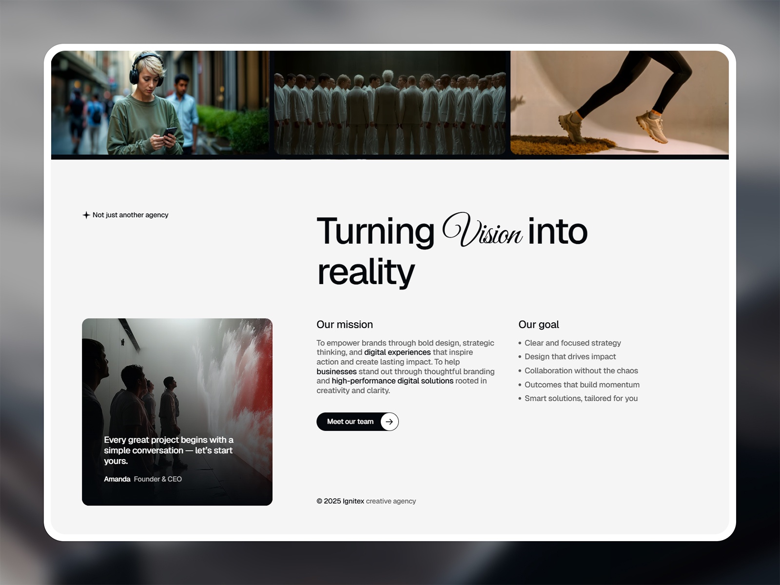 现代专业创意机构官网设计灵感，设计工作室、作品集 Framer 网站模板详情图 3