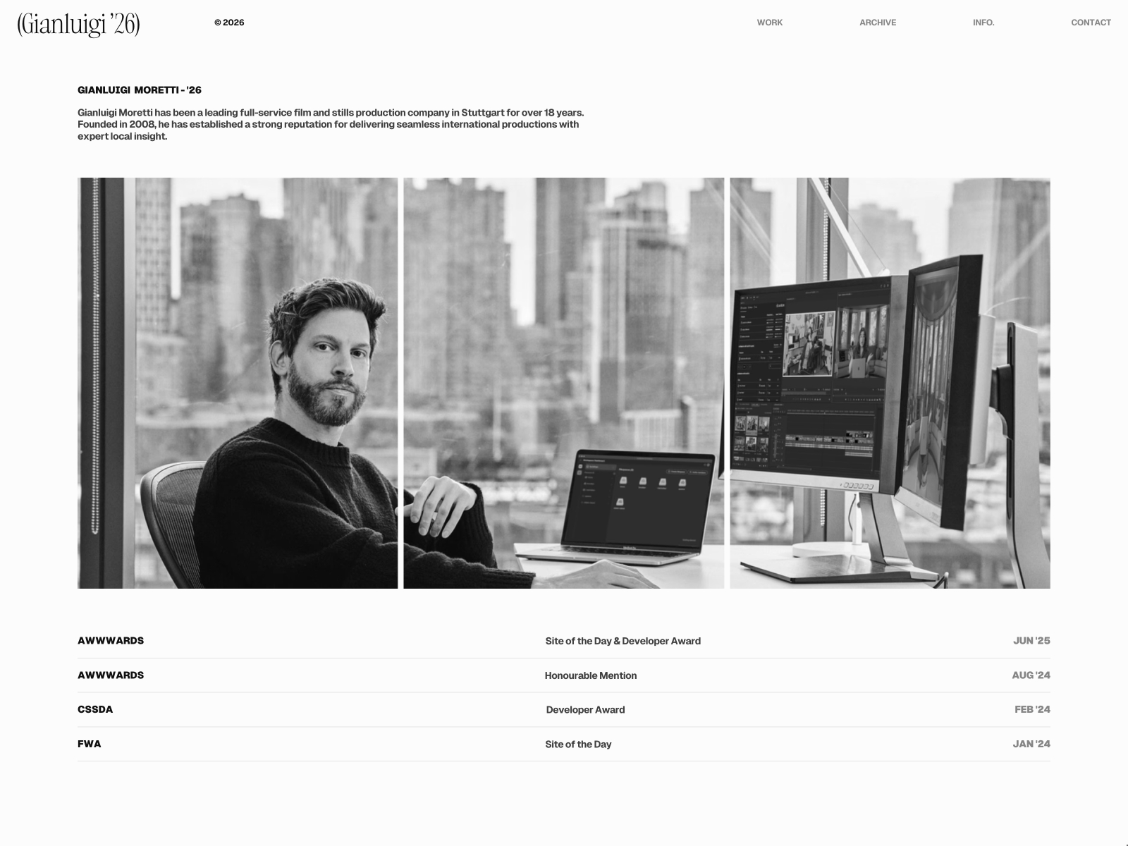黑白极简网格布局作品集网站设计灵感，设计工作室、作品集 Framer 网站模板详情图 4