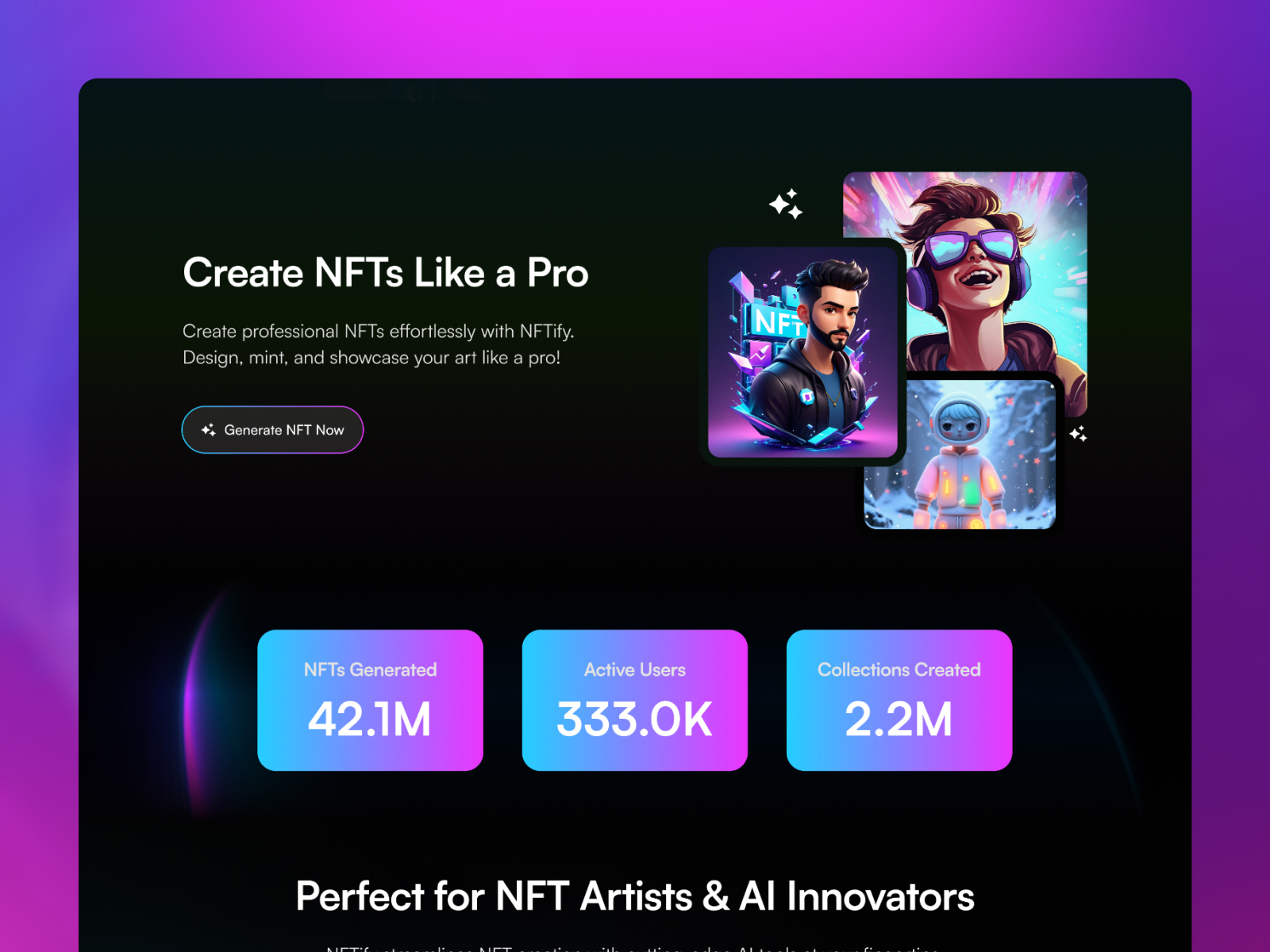 动效渐变 AI 产品官网设计灵感，Web3、人工智能 Framer 网站模板详情图 3