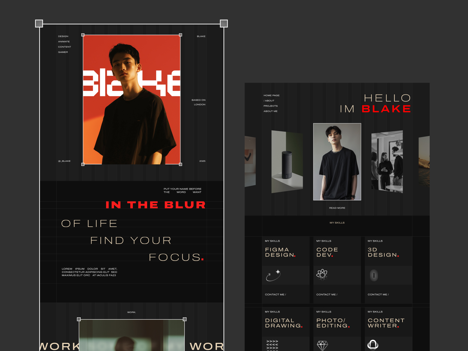 现代作品集网站设计灵感，作品集 Framer 网站模板详情图 1