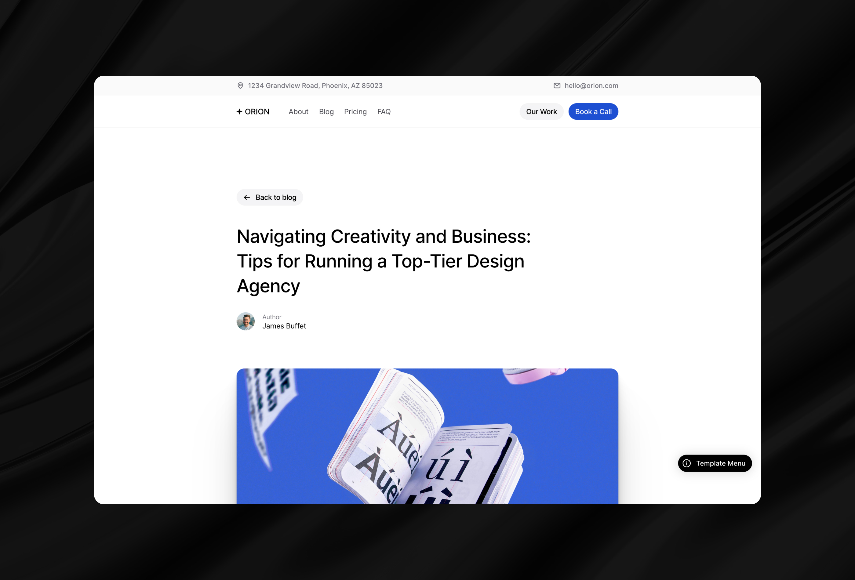 创意机构官网设计灵感，博客内容、设计工作室 Framer 网站模板详情图 3