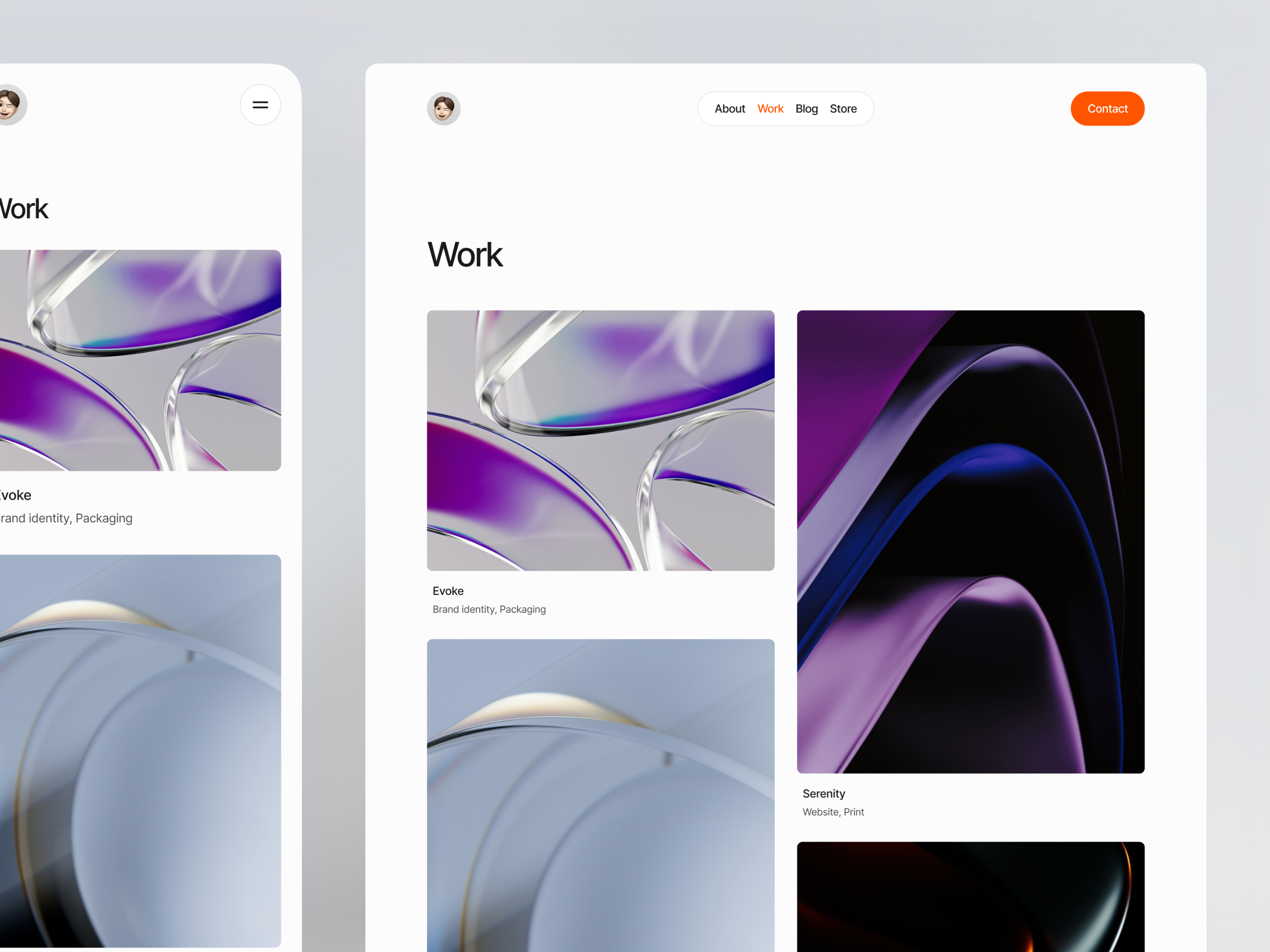 作品集网站设计灵感，博客内容、作品集 Framer 网站模板详情图 3
