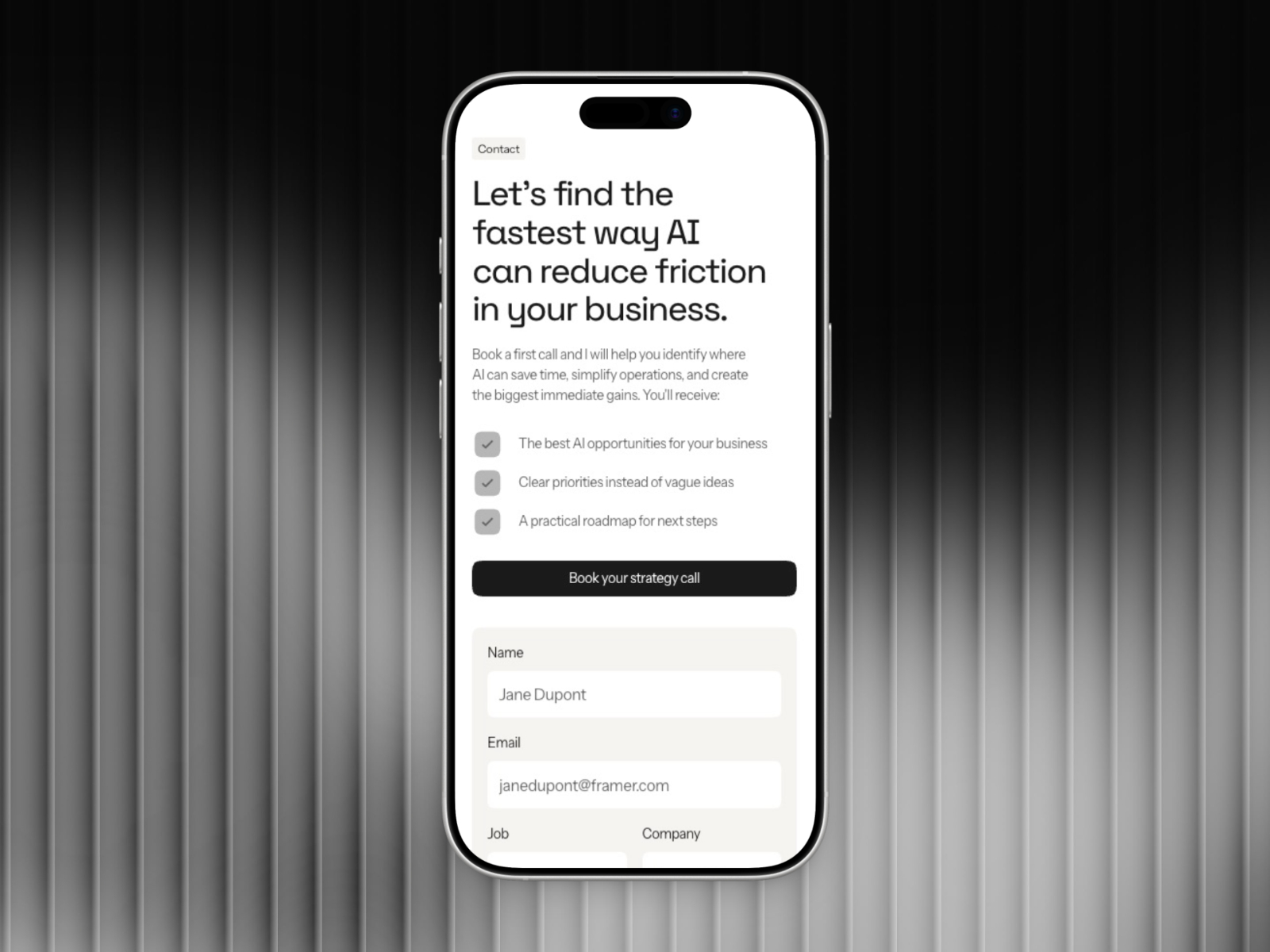 黑白极简现代 AI 产品官网设计灵感，人工智能、企业官网 Framer 网站模板详情图 4