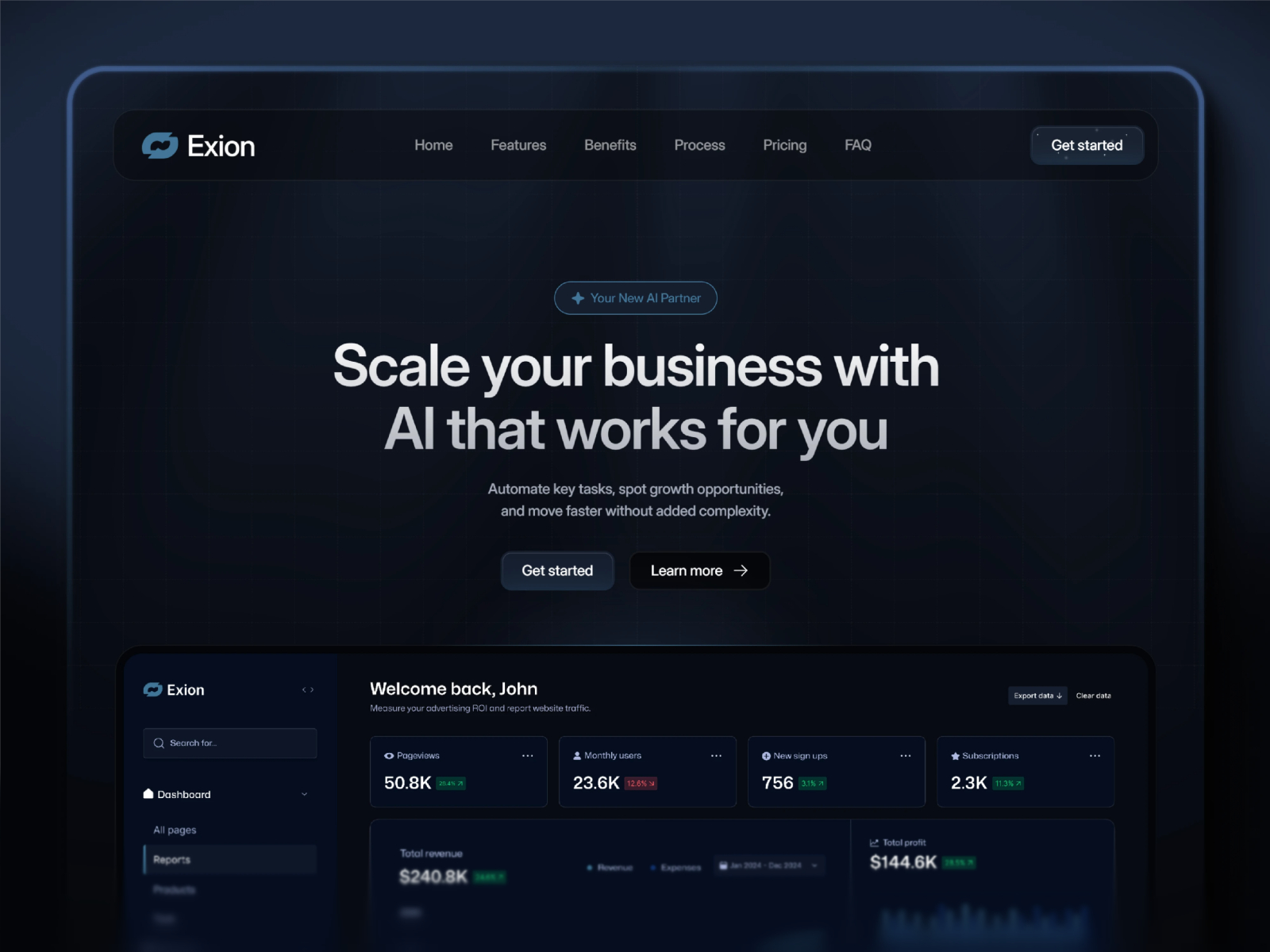 高级暗黑专业 AI 产品官网设计灵感，人工智能、SaaS Framer 网站模板详情图 1