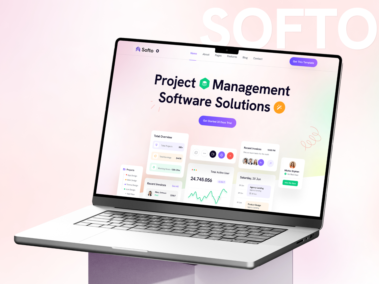 渐变彩色 SaaS 产品官网设计灵感，SaaS、企业官网 Framer 网站模板详情图 2