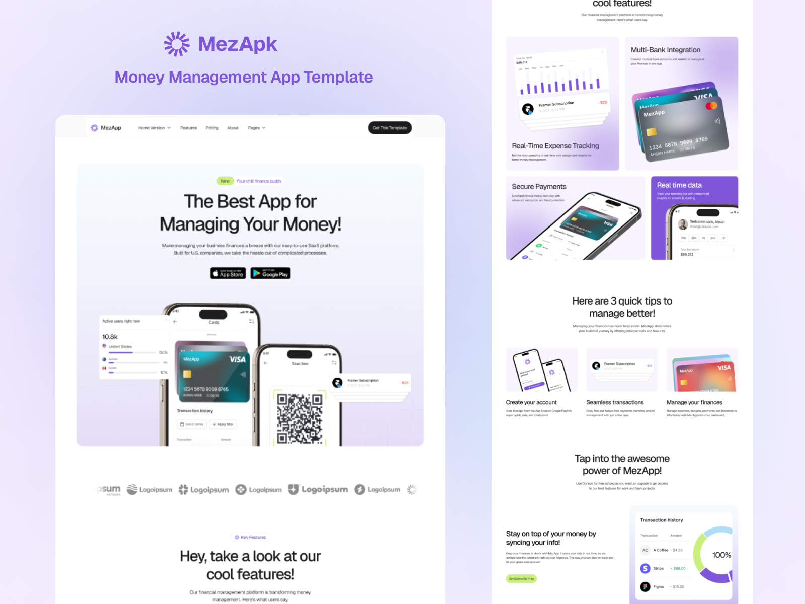 SaaS 产品官网设计灵感，金融科技、SaaS Framer 网站模板详情图 1