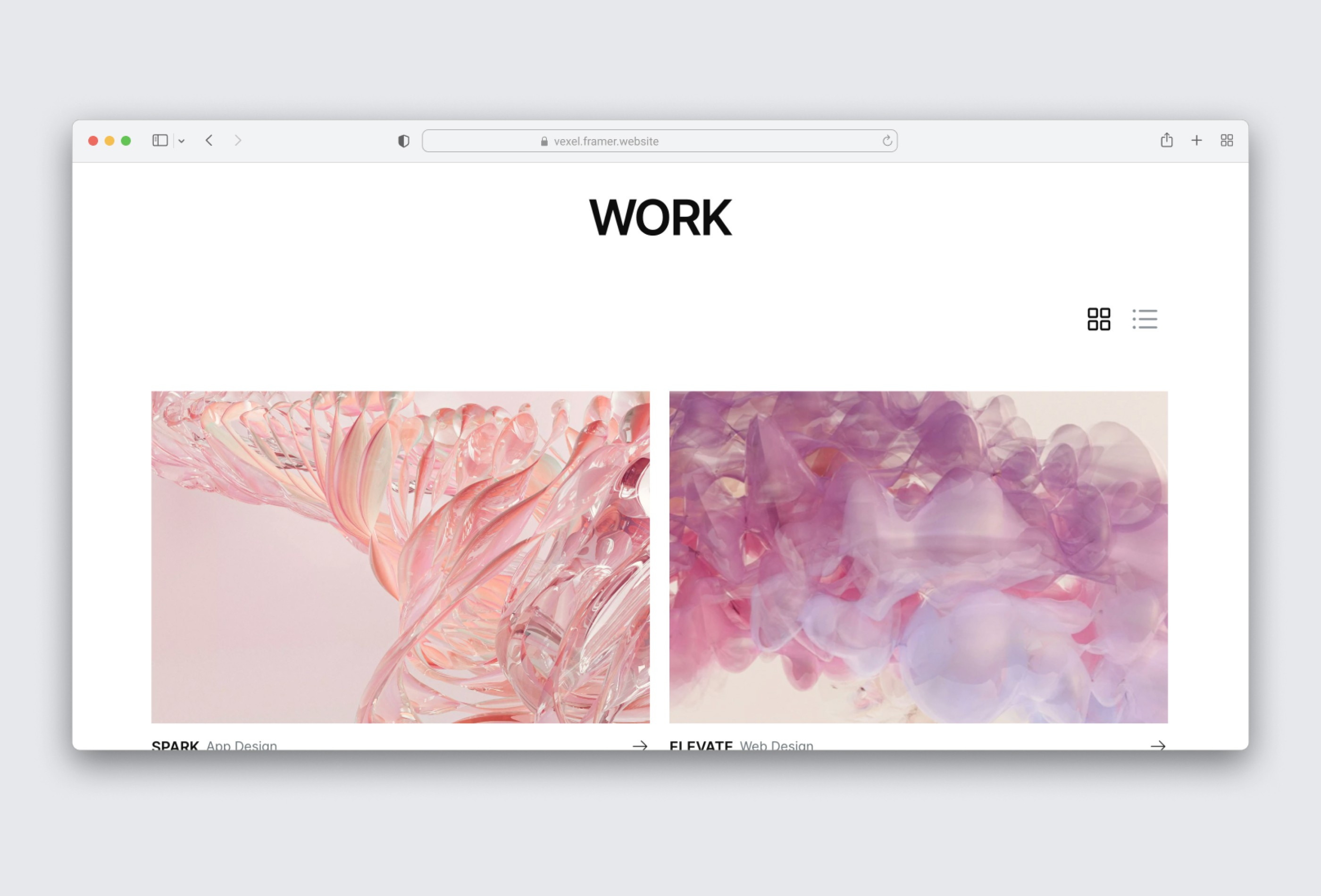 极简作品集网站设计灵感，作品集、美容时尚 Framer 网站模板详情图 3