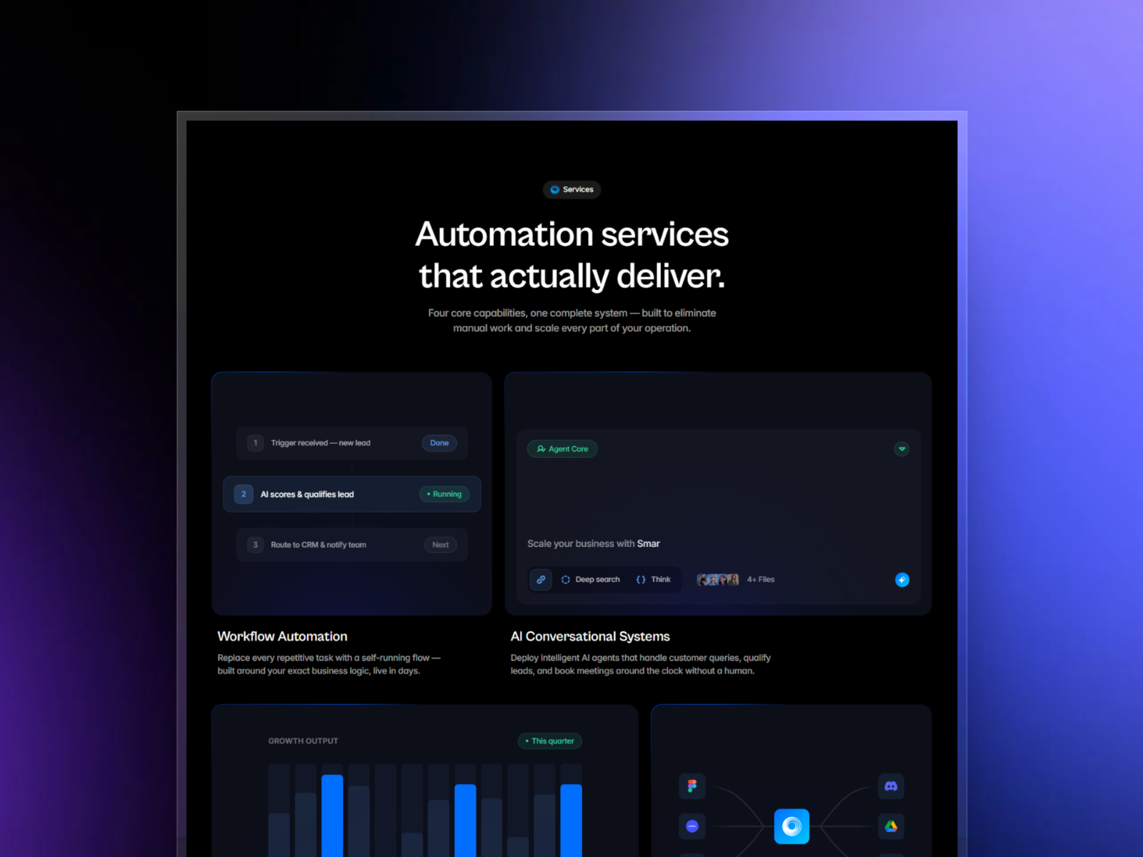 高级暗黑现代 AI 机构落地页设计灵感，Web3、人工智能 Framer 网站模板详情图 3