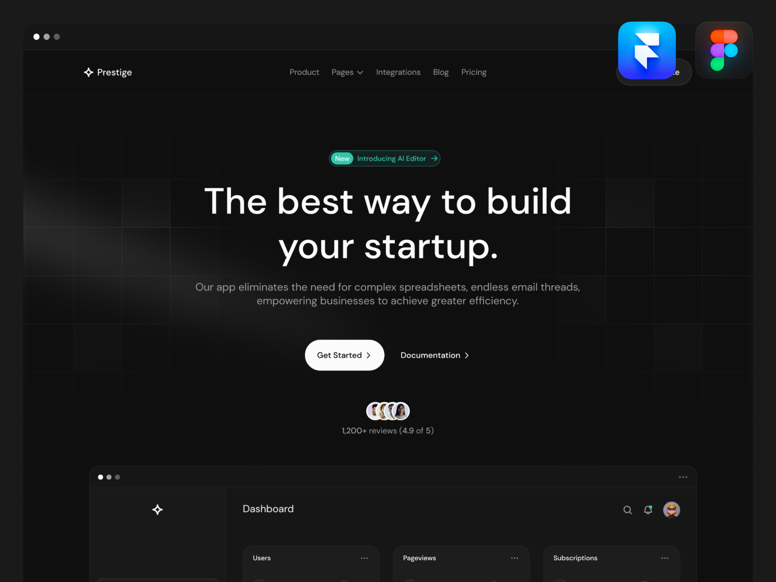 高级暗黑现代 SaaS 产品官网设计灵感，人工智能、SaaS Framer 网站模板详情图 2