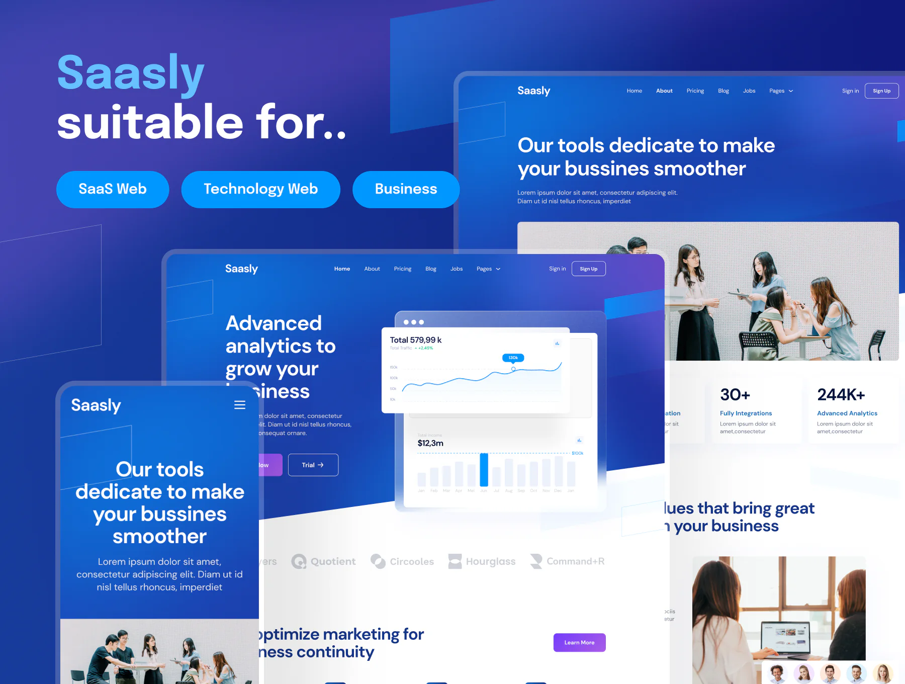 技术和 SaaS 网站和移动 UI 套件详情图 4