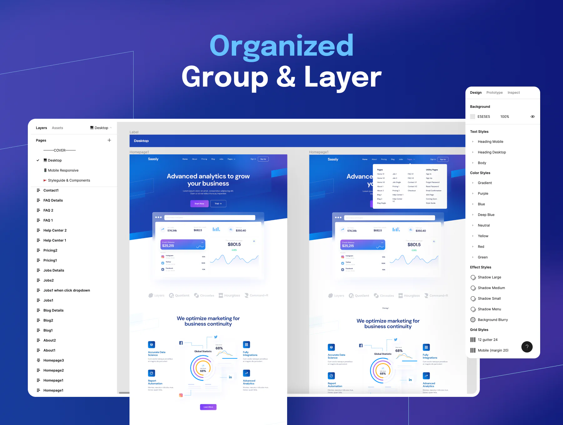 技术和 SaaS 网站和移动 UI 套件详情图 8