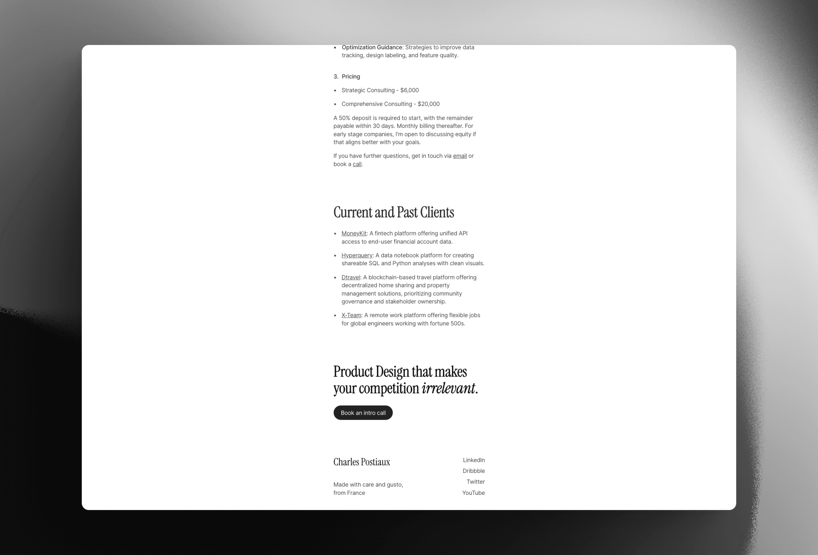 作品集网站设计灵感，作品集 Framer 网站模板详情图 4
