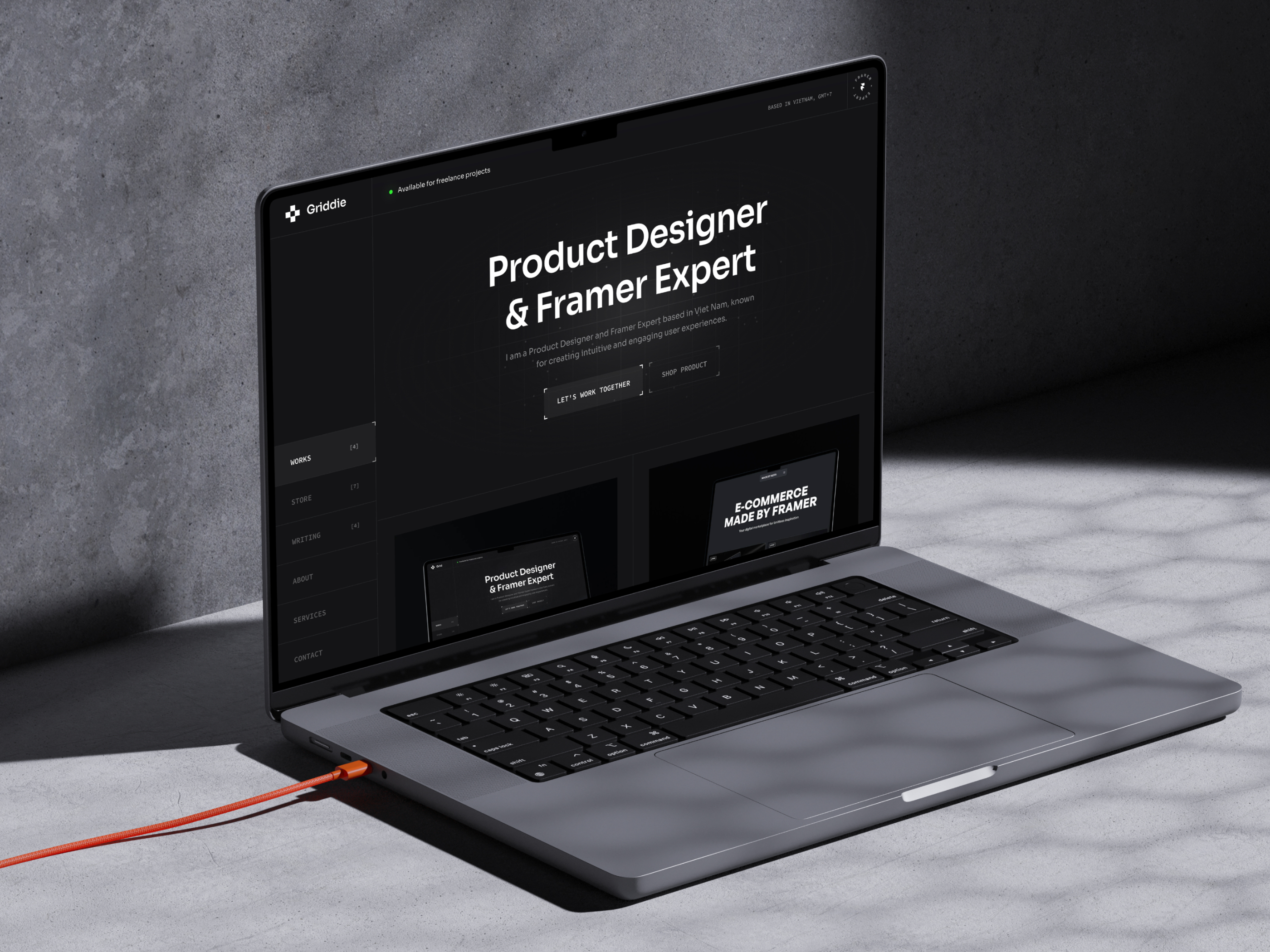 电商网站设计灵感，电商、作品集 Framer 网站模板详情图 1