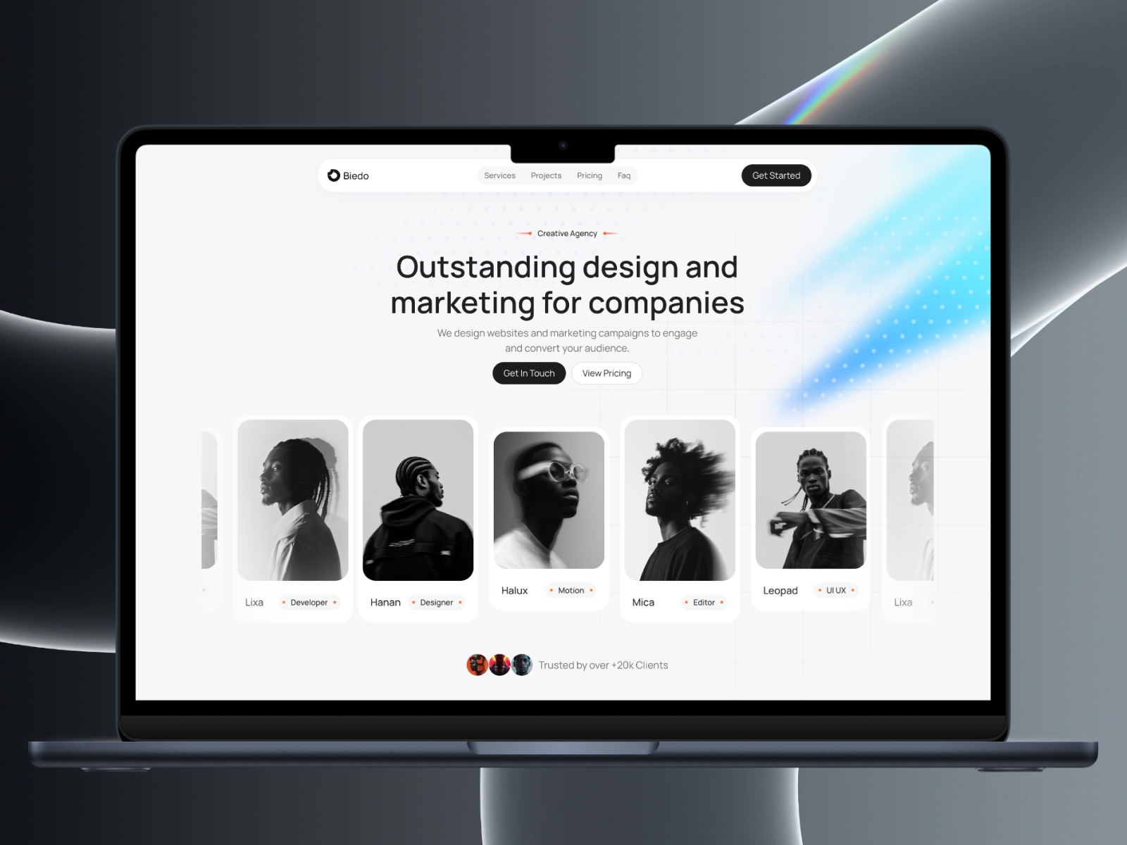 极简现代作品集网站设计灵感，作品集 Framer 网站模板详情图 1