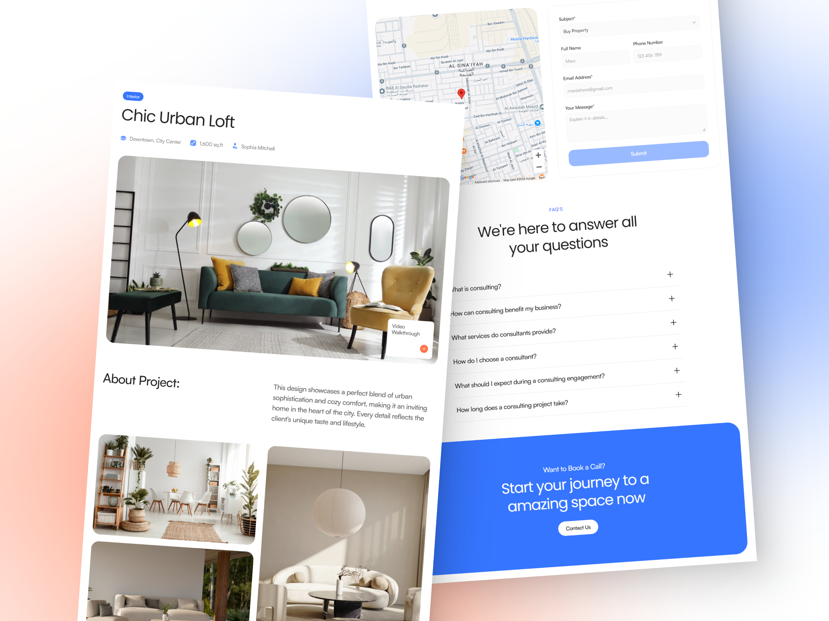 现代房地产网站设计灵感，房地产、建筑空间 Framer 网站模板详情图 4