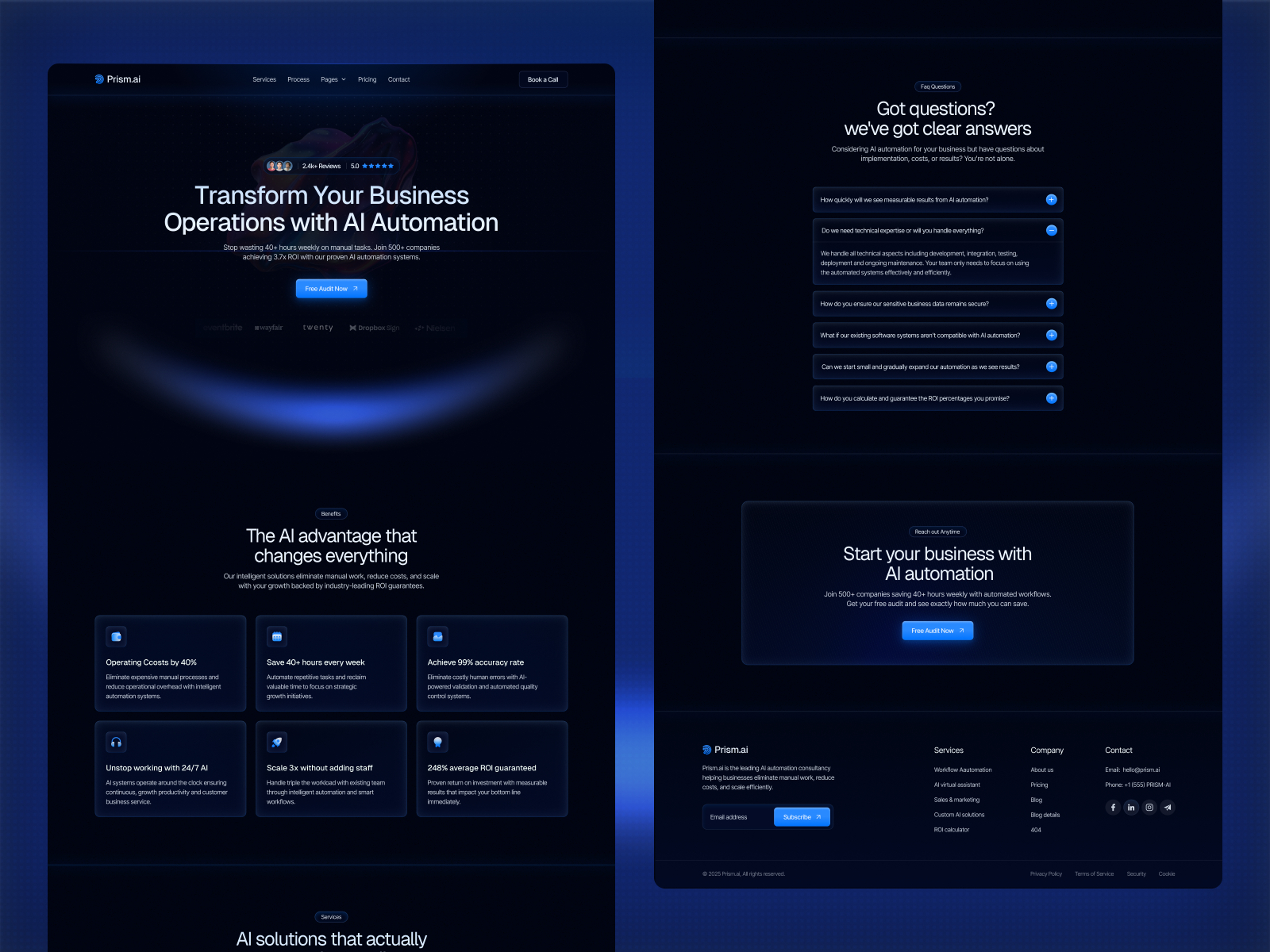高级暗黑现代 AI 机构落地页设计灵感，人工智能、SaaS Framer 网站模板详情图 2