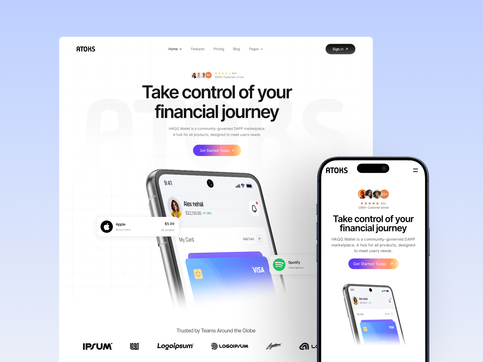 极简现代 SaaS 产品官网设计灵感，人工智能、SaaS Framer 网站模板详情图 1