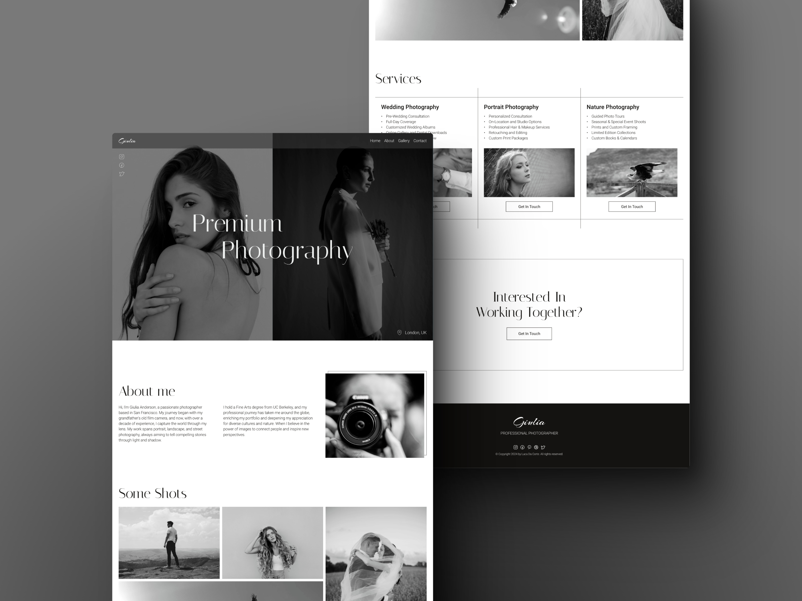 极简个人品牌网站设计灵感，作品集 Framer 网站模板详情图 1