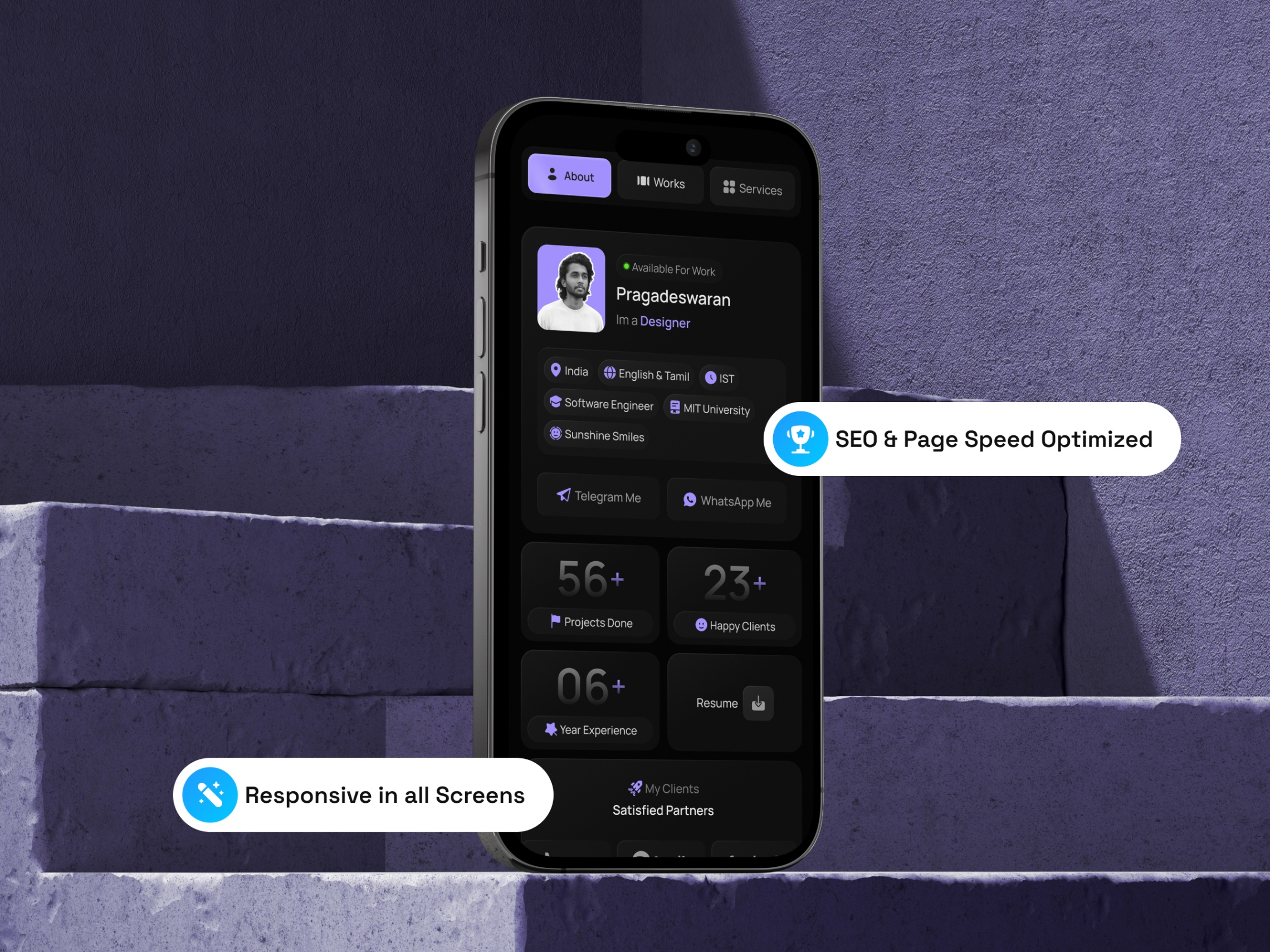 现代作品集网站设计灵感，SaaS、作品集 Framer 网站模板详情图 3