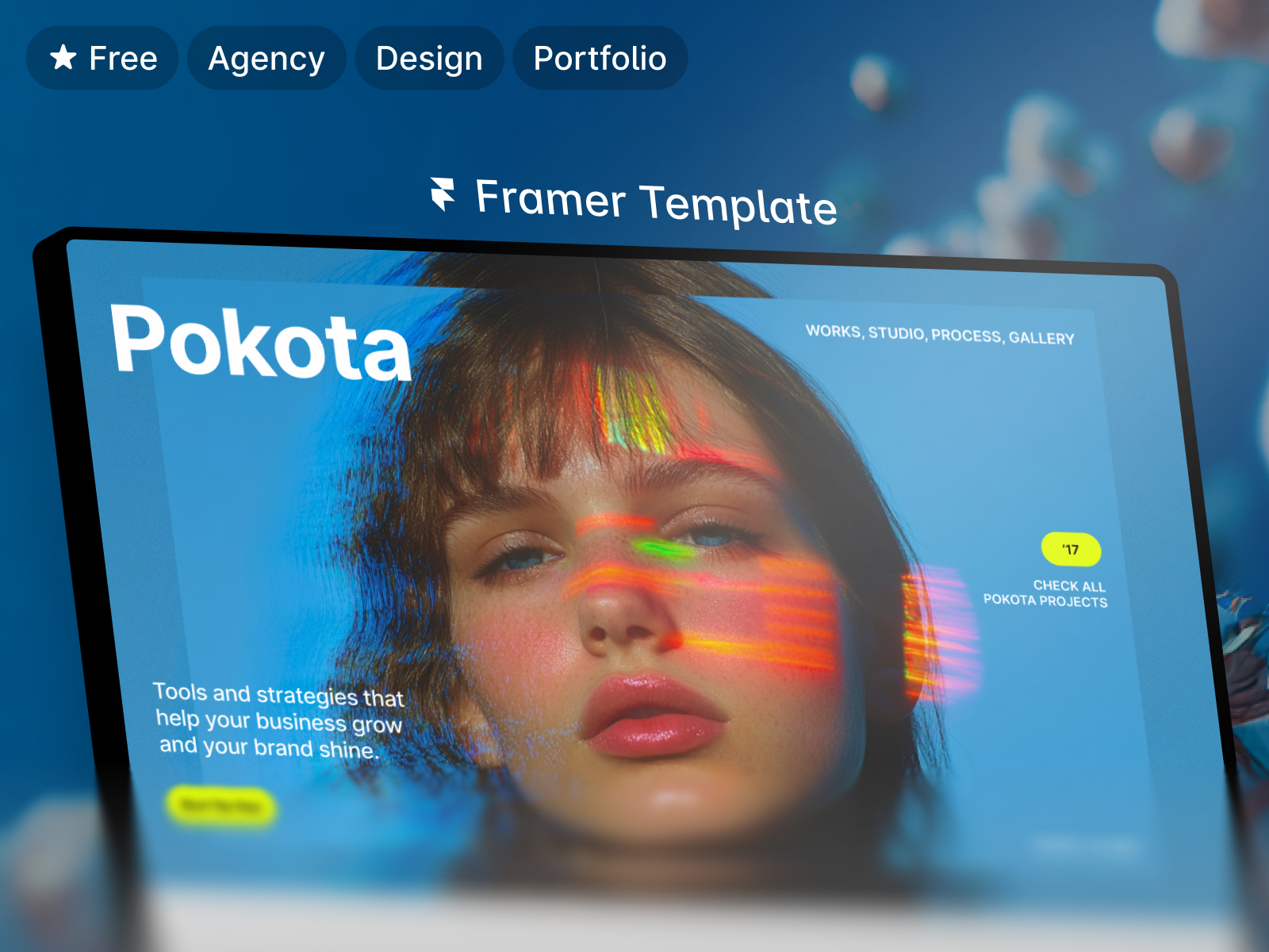 现代专业创意机构官网设计灵感，设计工作室、作品集 Framer 网站模板详情图 1