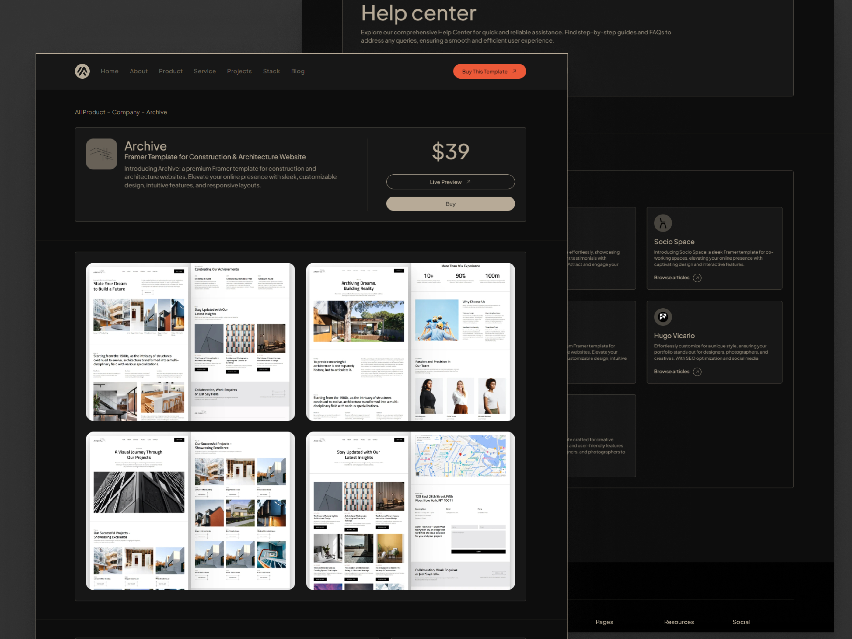 高级暗黑专业电商网站设计灵感，电商、作品集 Framer 网站模板详情图 3
