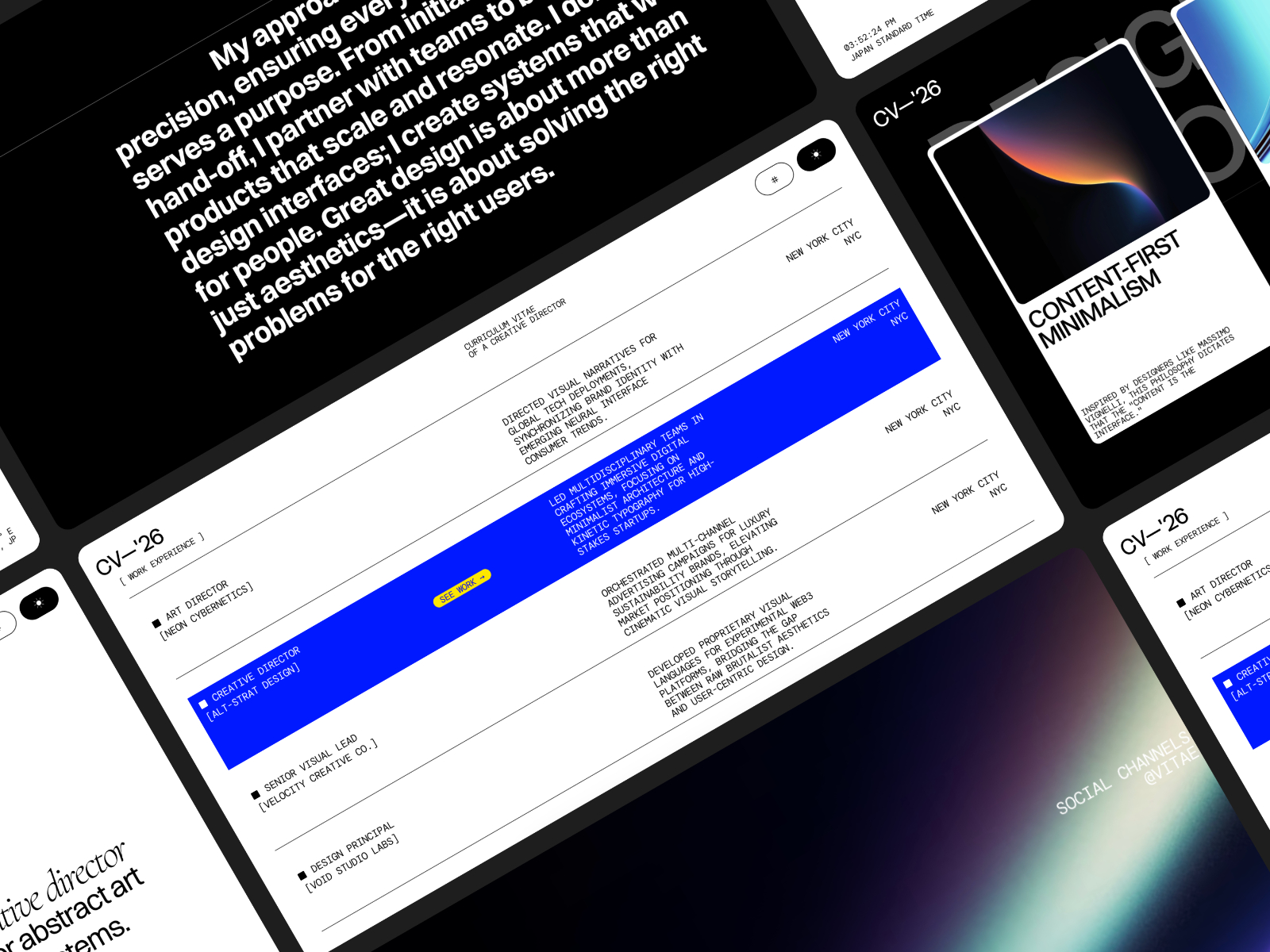 高级暗黑极简作品集网站设计灵感，作品集 Framer 网站模板详情图 4
