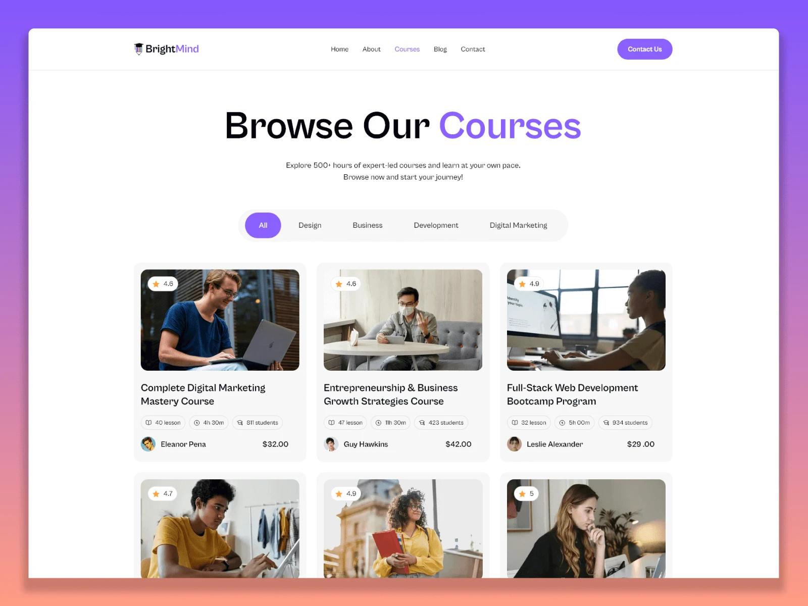 教育培训网站设计灵感，教育培训、活动会议 Framer 网站模板详情图 4