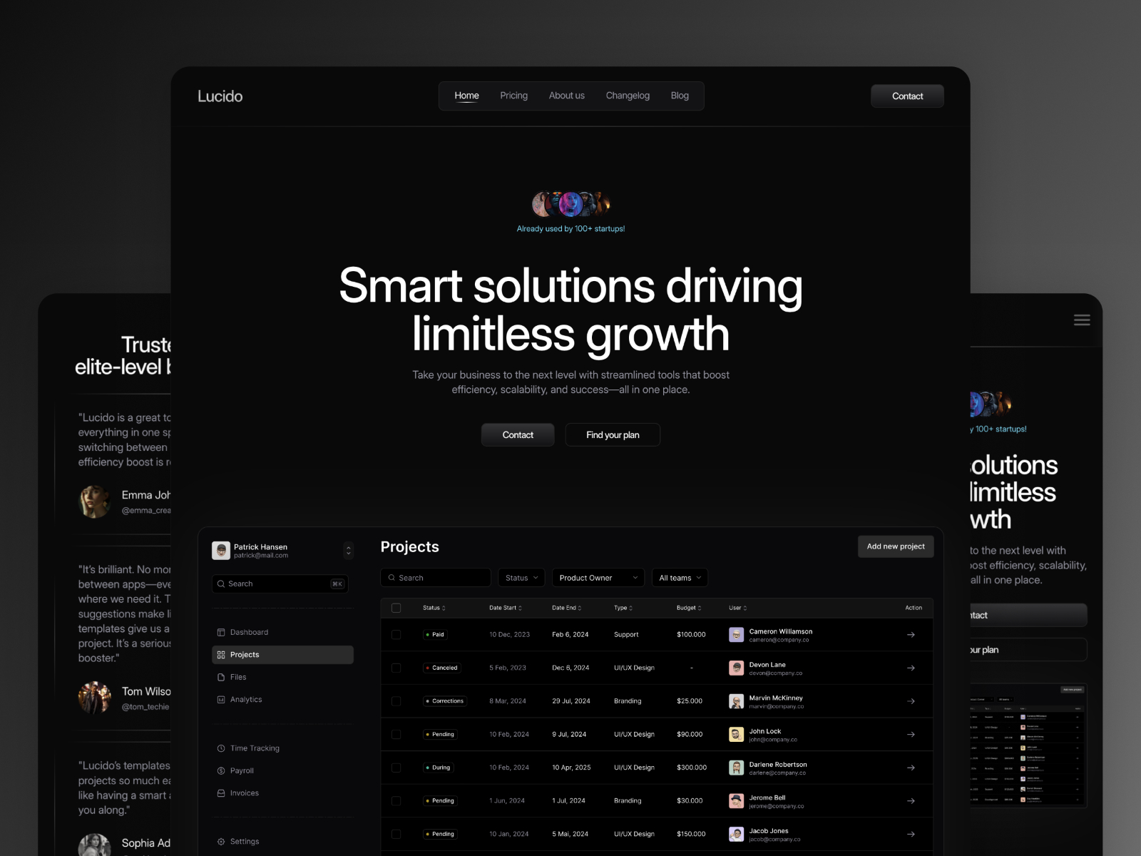 高级暗黑现代 SaaS 产品官网设计灵感，SaaS、企业官网 Framer 网站模板详情图 1