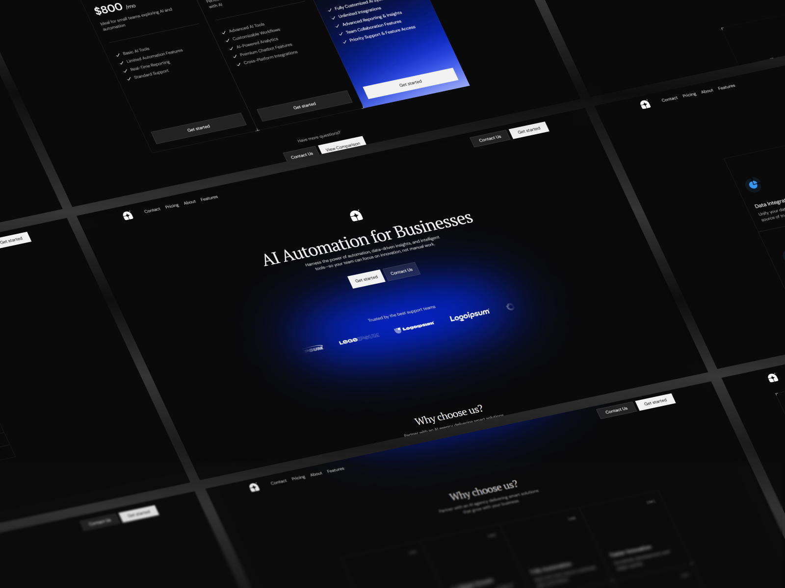 高级暗黑动效 AI 机构落地页设计灵感，人工智能、设计工作室 Framer 网站模板详情图 1