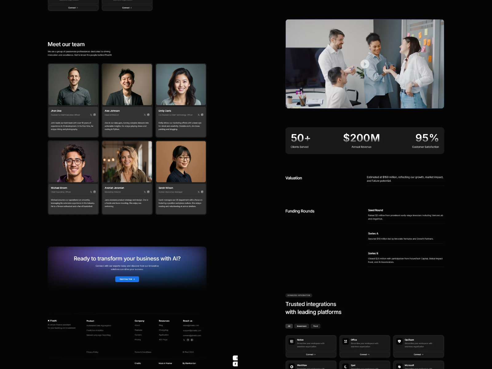 高级暗黑现代 AI 产品官网设计灵感，人工智能、SaaS Framer 网站模板详情图 4