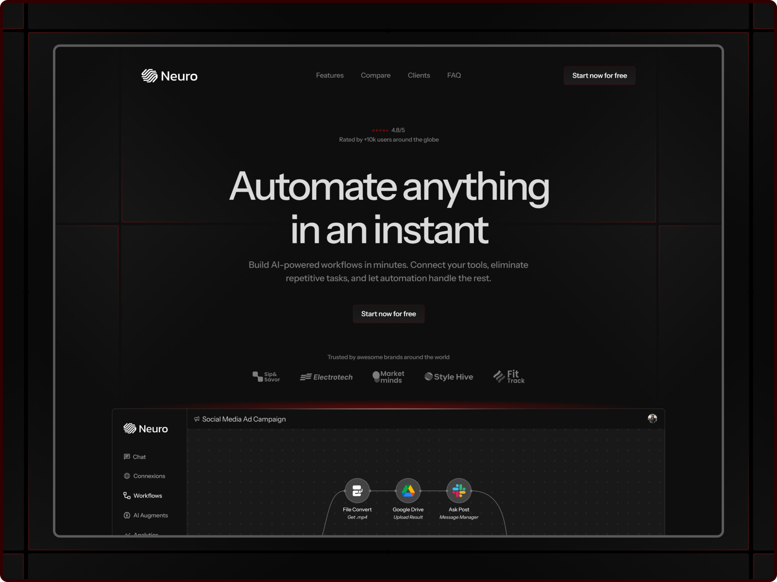 极简现代 AI 产品官网设计灵感，人工智能、SaaS Framer 网站模板详情图 1