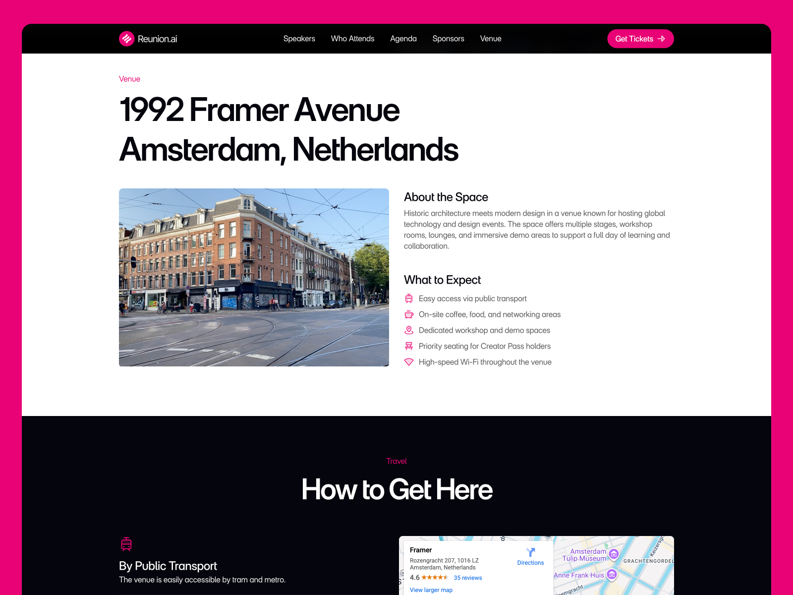 黑白极简现代 AI 产品官网设计灵感，人工智能、活动会议 Framer 网站模板详情图 2