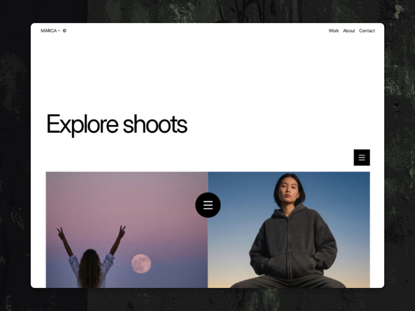 黑白极简现代作品集网站设计灵感，作品集 Framer 网站模板详情图 3