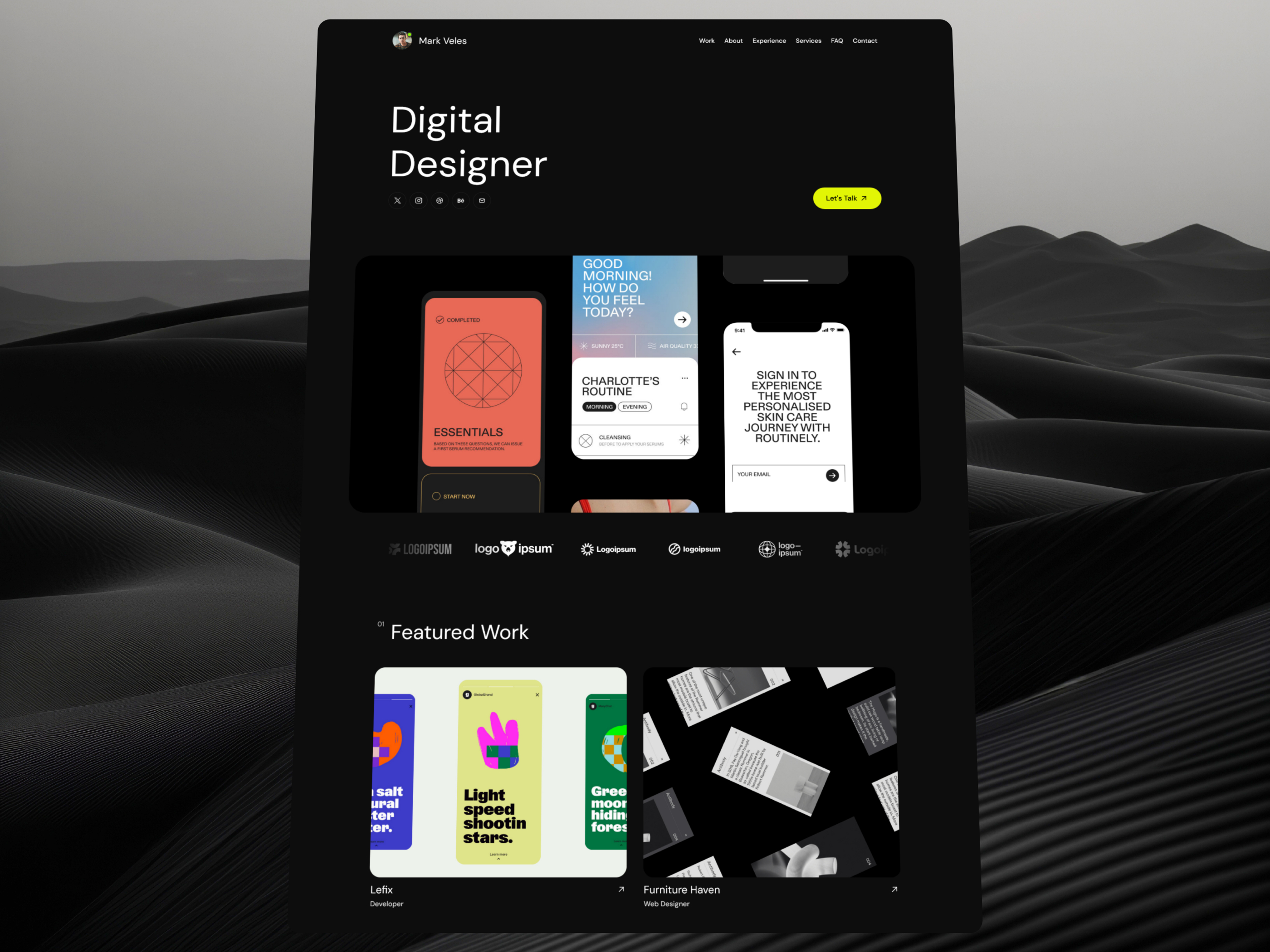 动效3D 插画风作品集网站设计灵感，SaaS、作品集 Framer 网站模板详情图 1