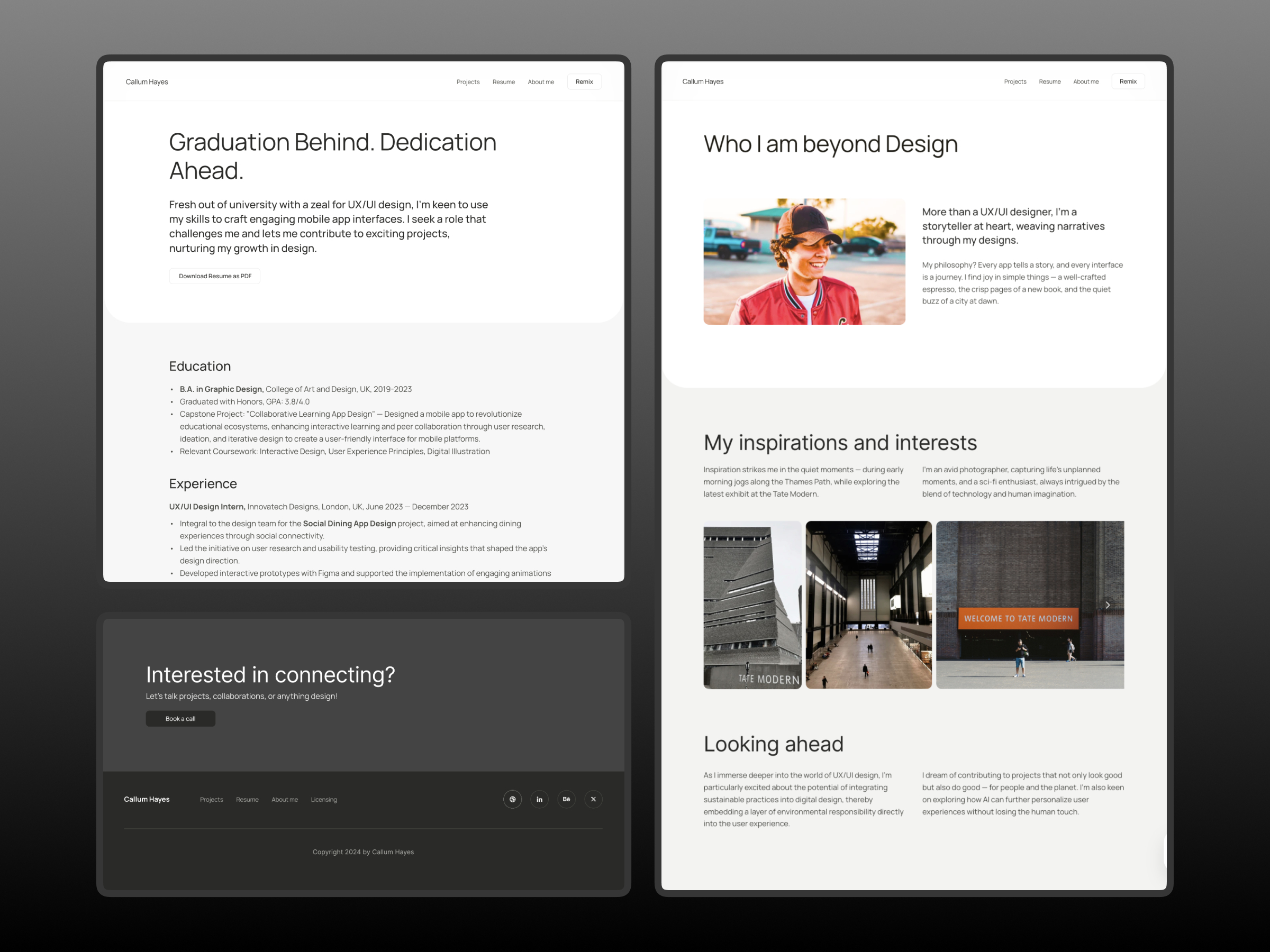 作品集网站设计灵感，作品集 Framer 网站模板详情图 4