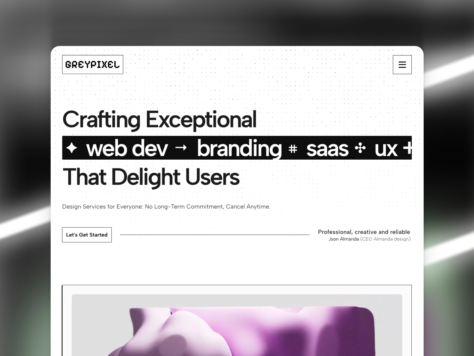 黑白极简专业创意机构官网设计灵感，SaaS、设计工作室 Framer 网站模板详情图 1
