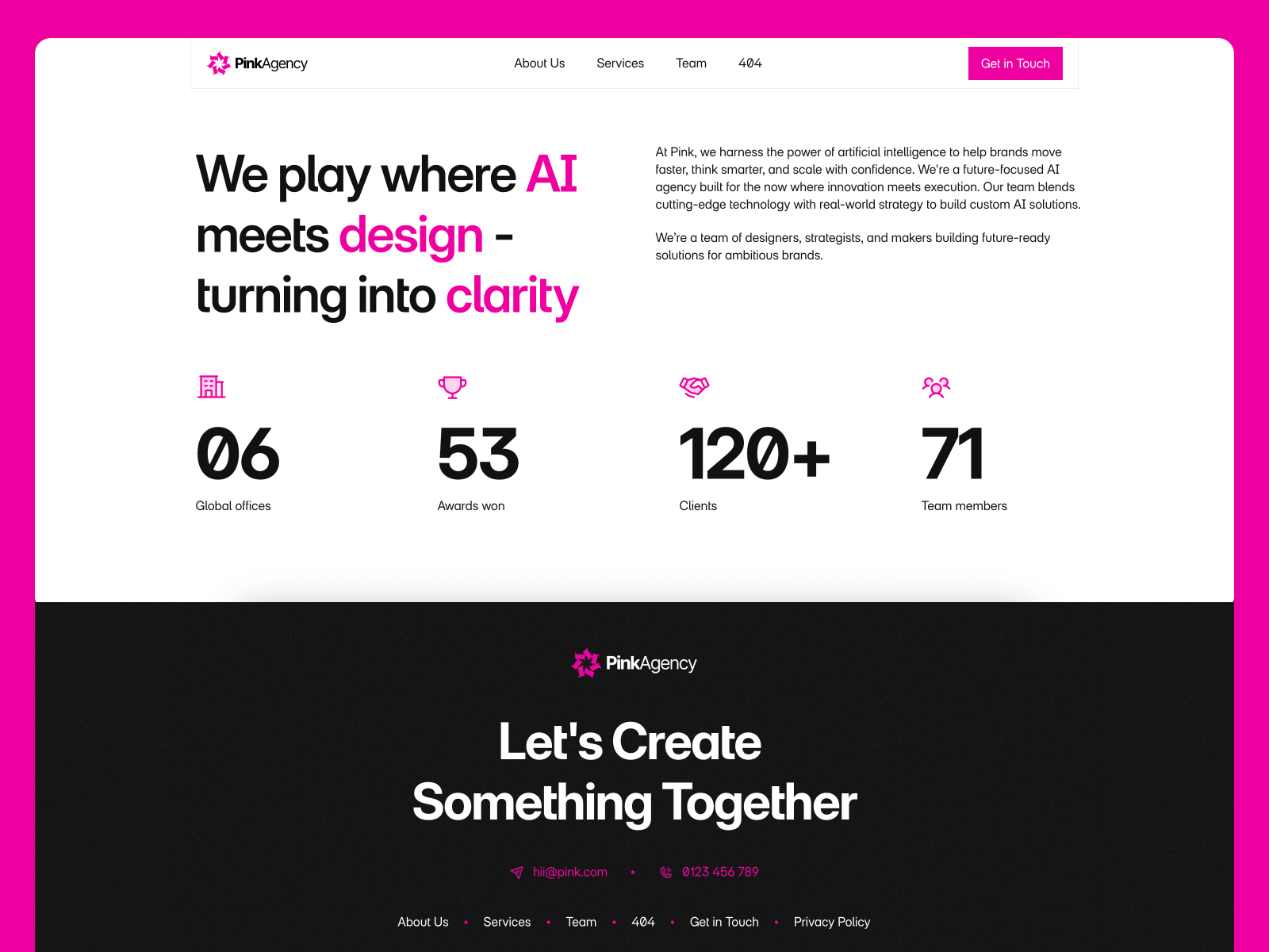 现代专业 AI 机构落地页设计灵感，人工智能、设计工作室 Framer 网站模板详情图 4