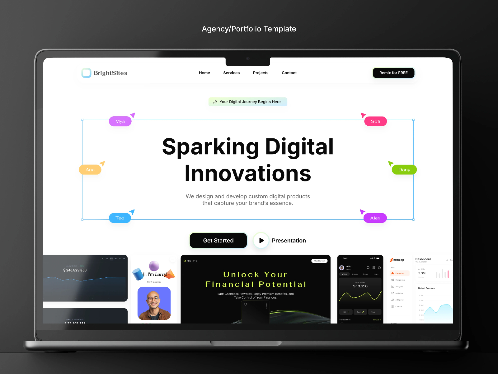 现代专业创意机构官网设计灵感，SaaS、设计工作室 Framer 网站模板详情图 1