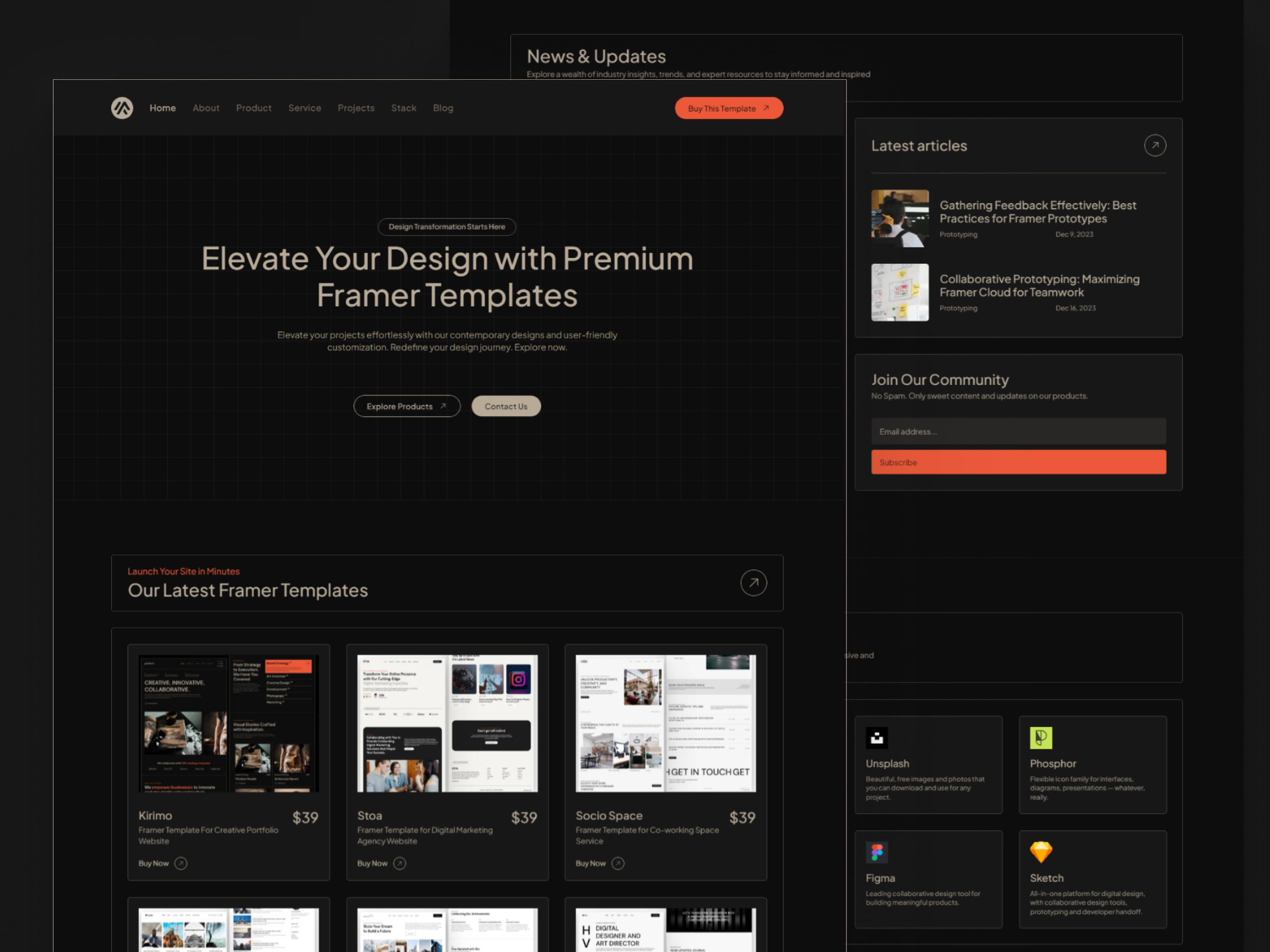 高级暗黑专业电商网站设计灵感，电商、作品集 Framer 网站模板详情图 2