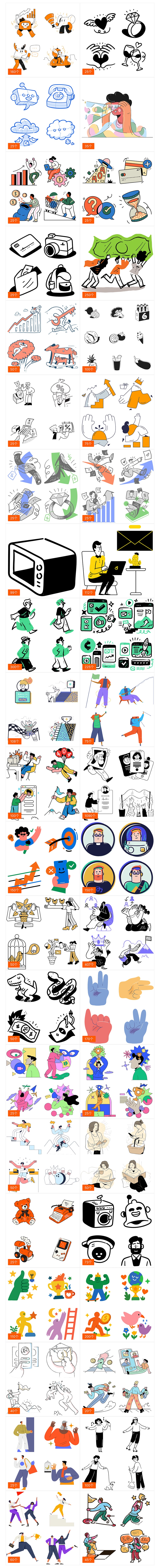 顶赞！超滑素材212份！上万个精选矢量插画文件！，插画 Figma 素材详情图 2