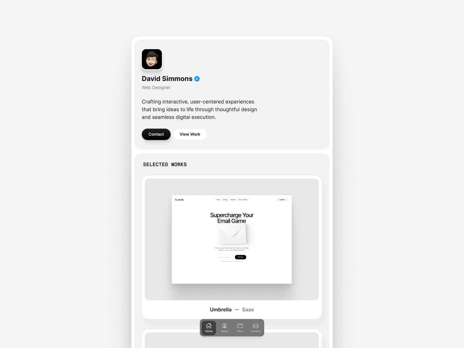 现代专业作品集网站设计灵感，作品集 Framer 网站模板详情图 1