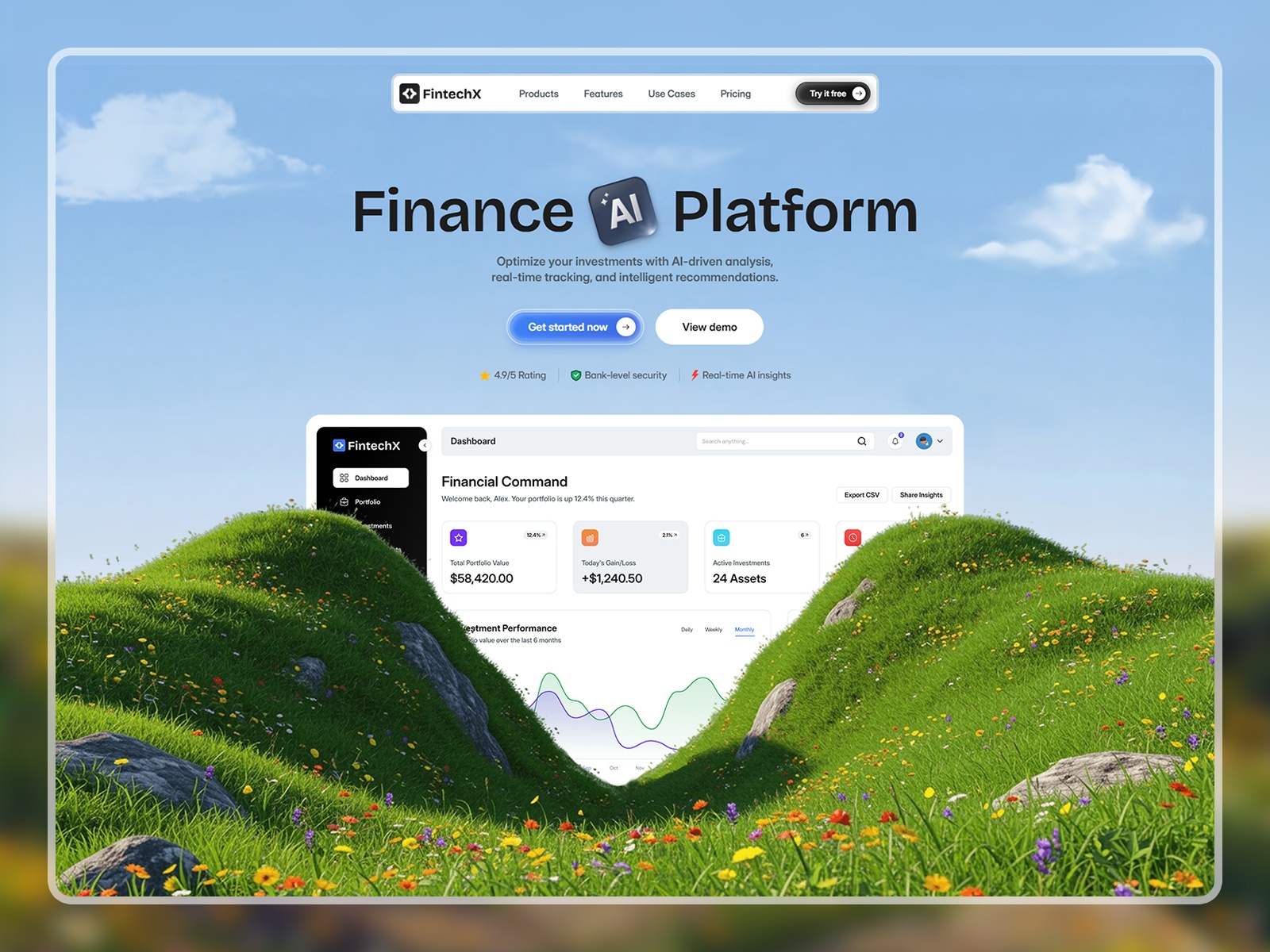 现代专业金融科技网站设计灵感，金融科技、SaaS Framer 网站模板详情图 1