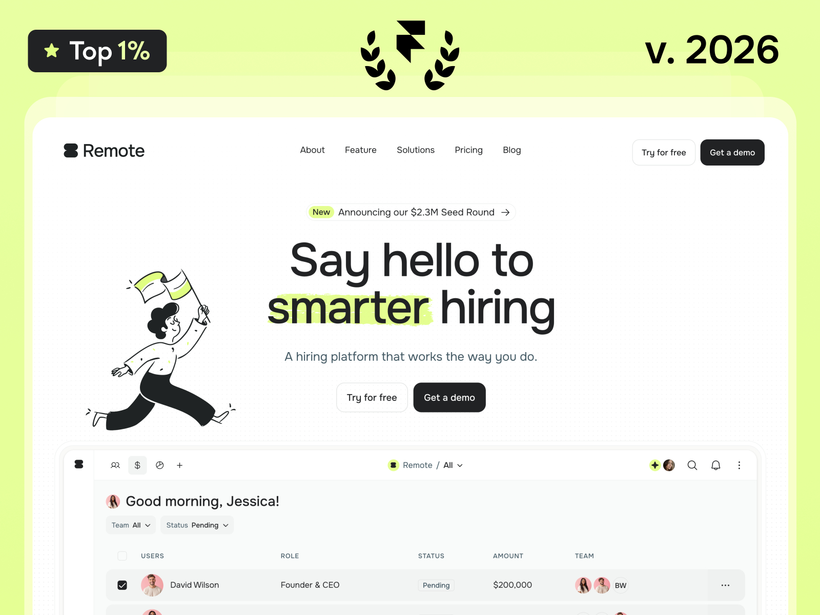 极简现代网站设计灵感，SaaS Framer 网站模板详情图 1