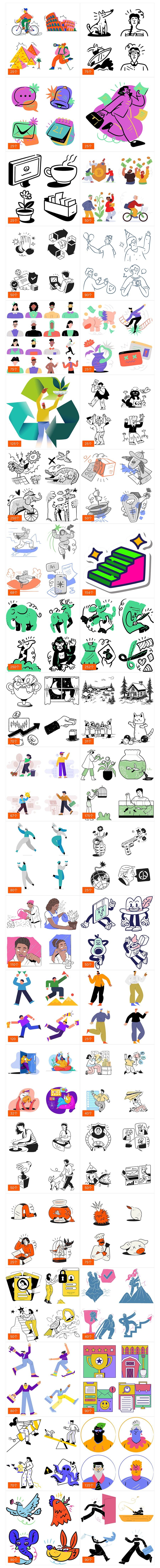 顶赞！超滑素材212份！上万个精选矢量插画文件！，插画 Figma 素材详情图 3