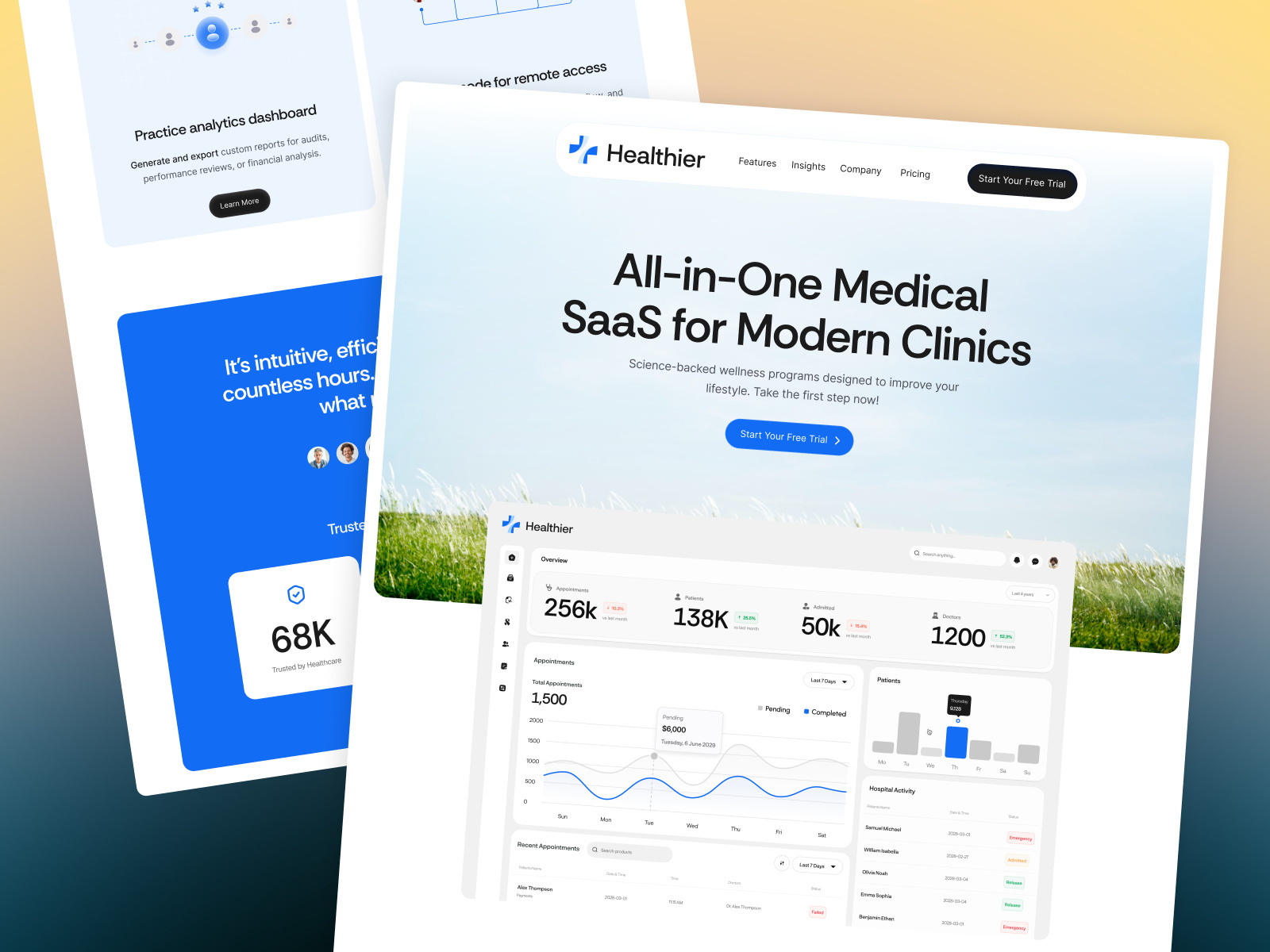 现代专业 SaaS 产品官网设计灵感，医疗健康、SaaS Framer 网站模板详情图 4