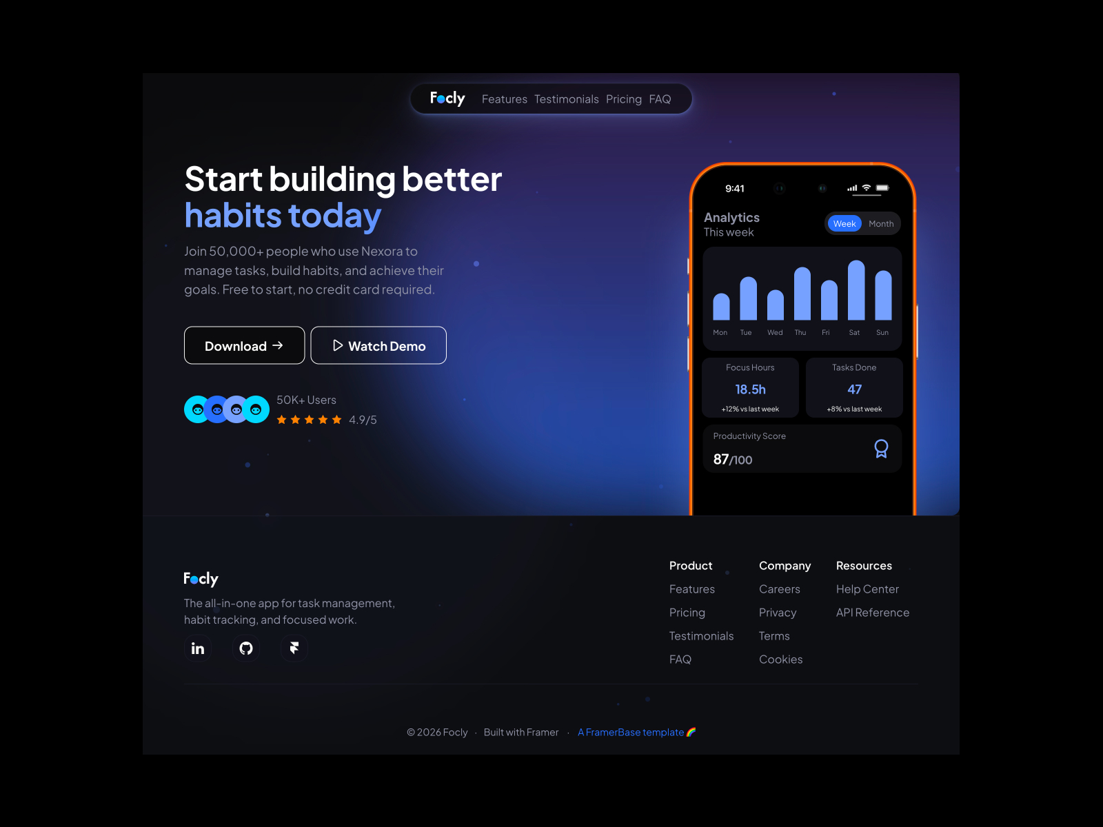 动效渐变 SaaS 产品官网设计灵感，SaaS、落地页 Framer 网站模板详情图 2